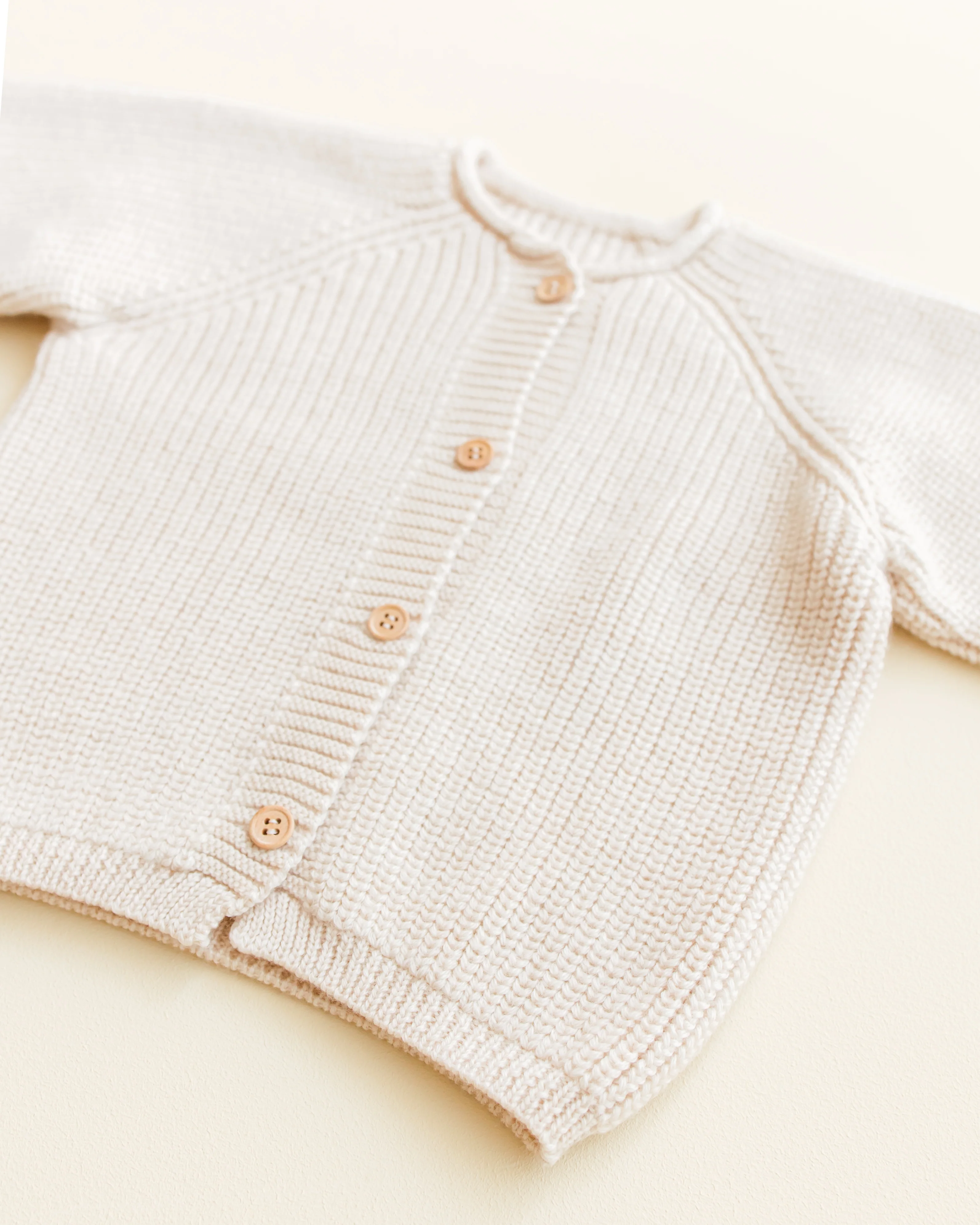 Hvid Cardigan Merinowolle "Inga" Cream - Image 5