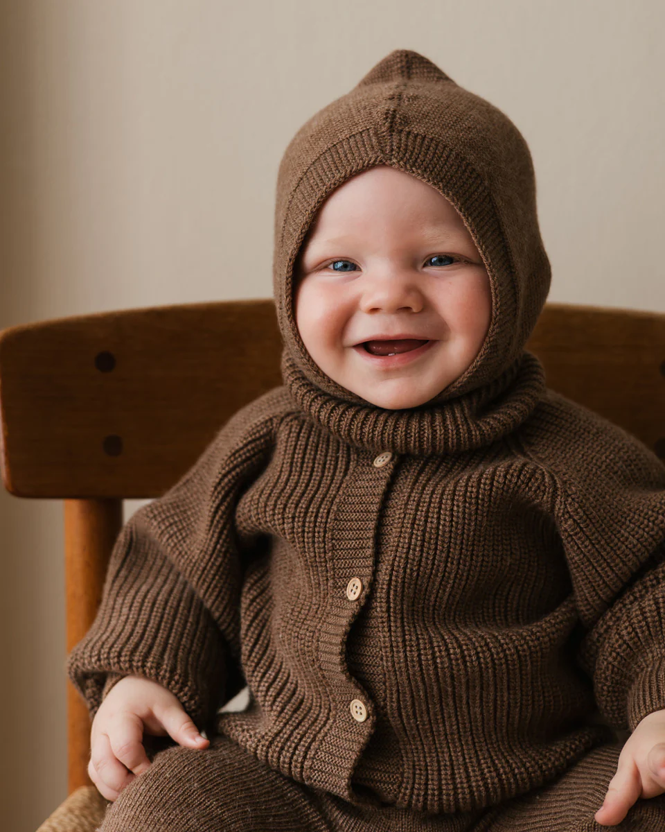 Hvid Cardigan Merinowolle "Inga" Mocha - Image 6