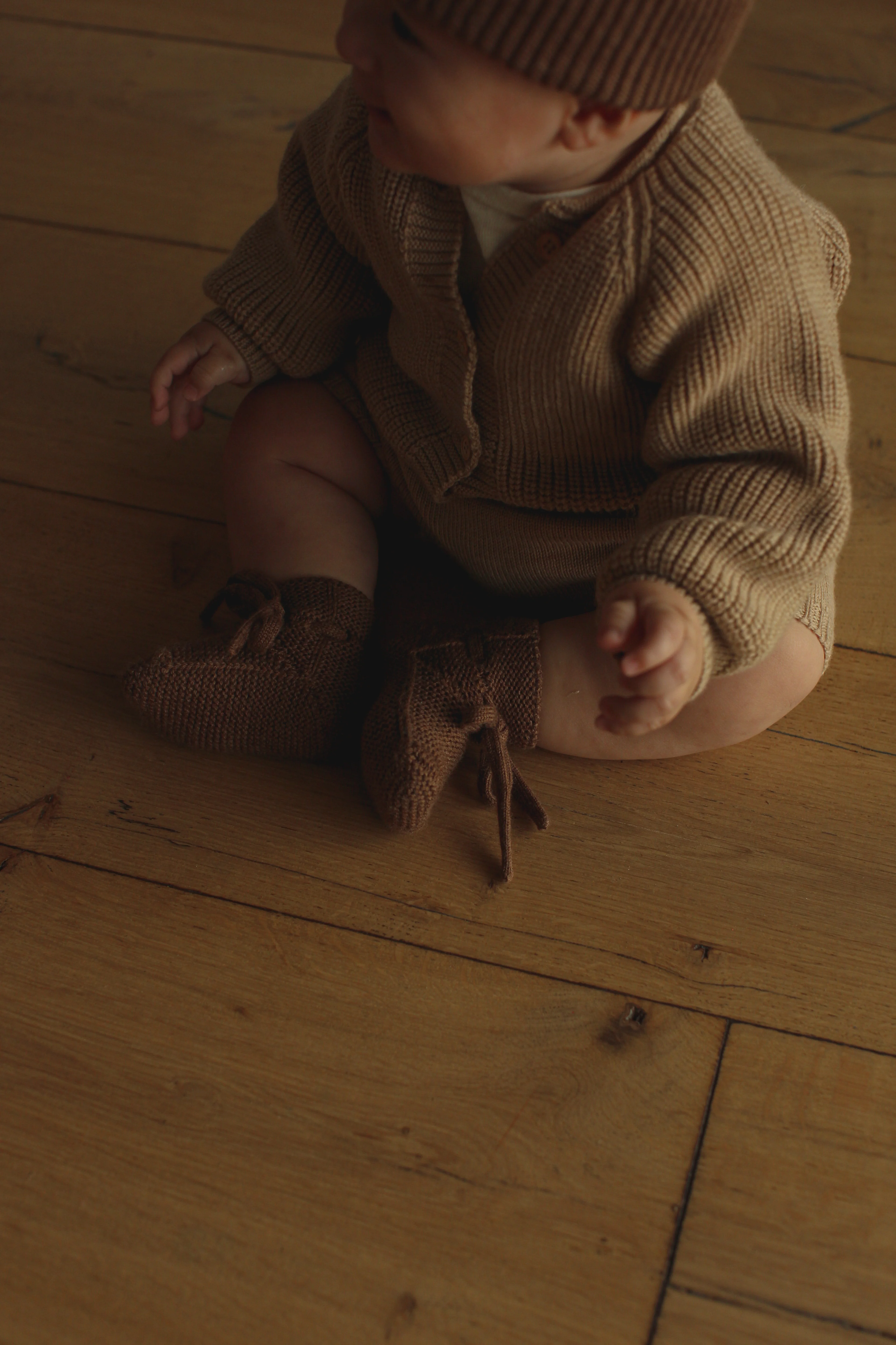 Hvid Cardigan Merinowolle „Inga“ Sand - Image 4