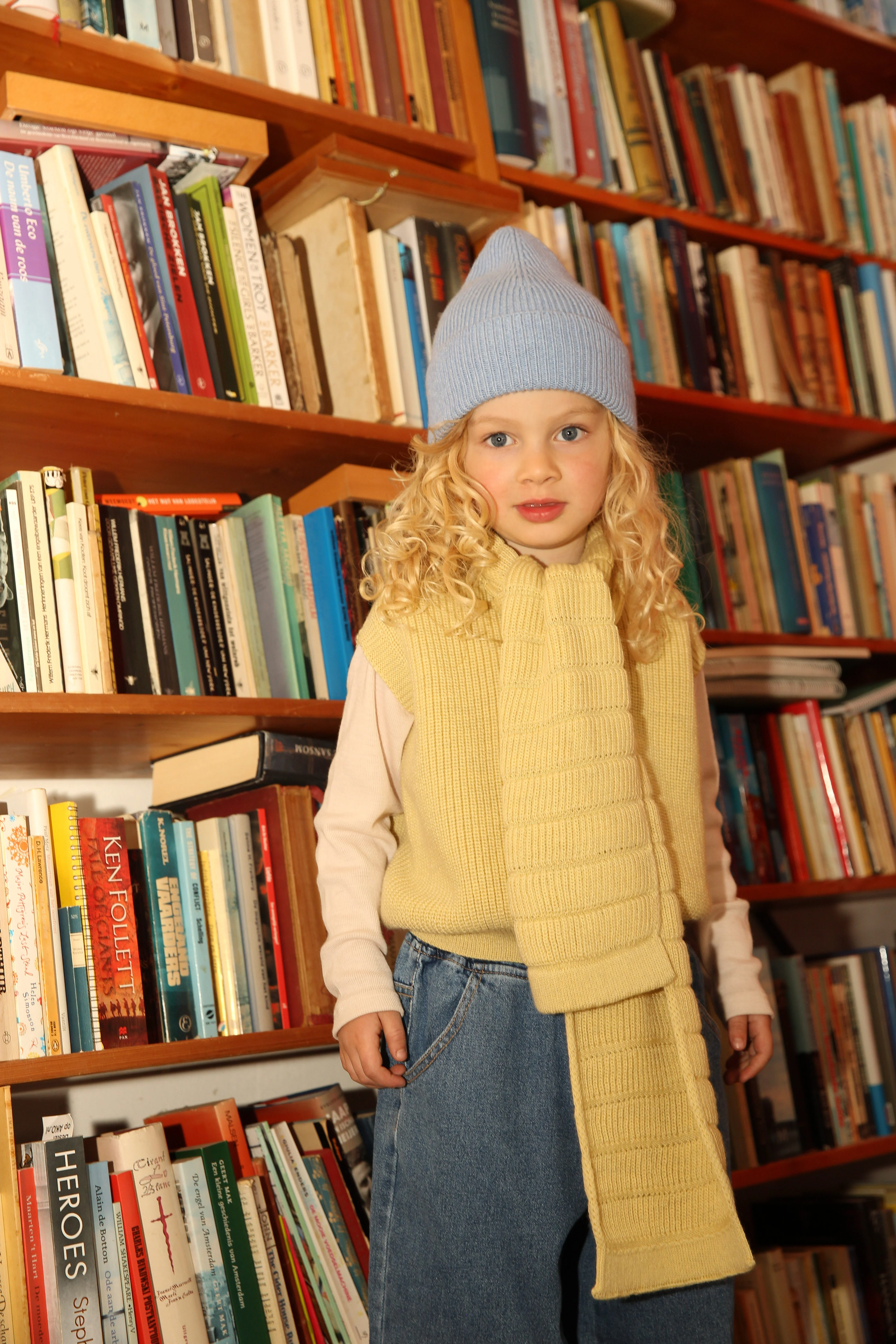 Hvid Kids Beanie "Fonzie" Light Blue - Image 5