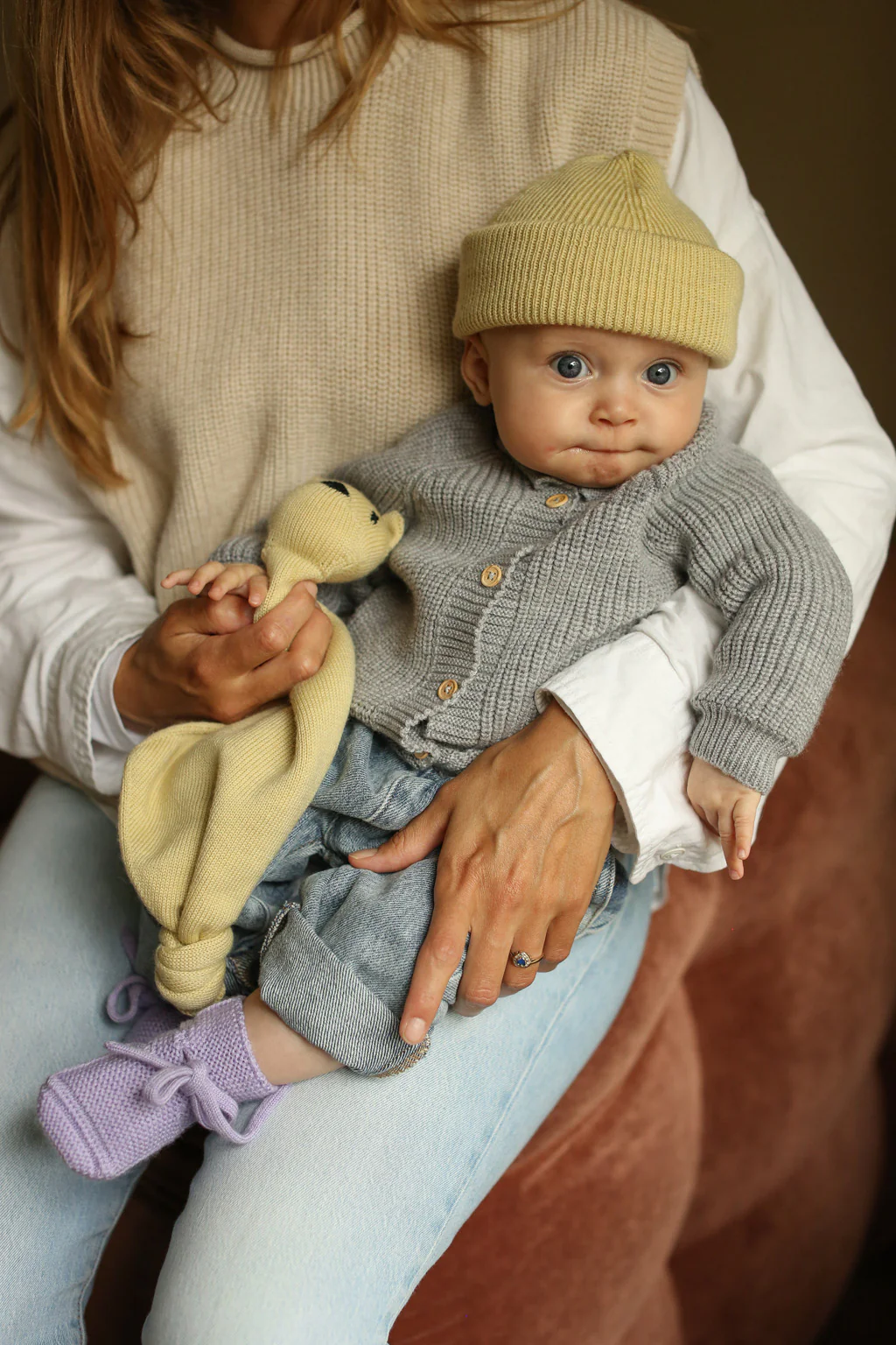 Hvid Kids Beanie "Fonzie" Light Yellow - Image 3