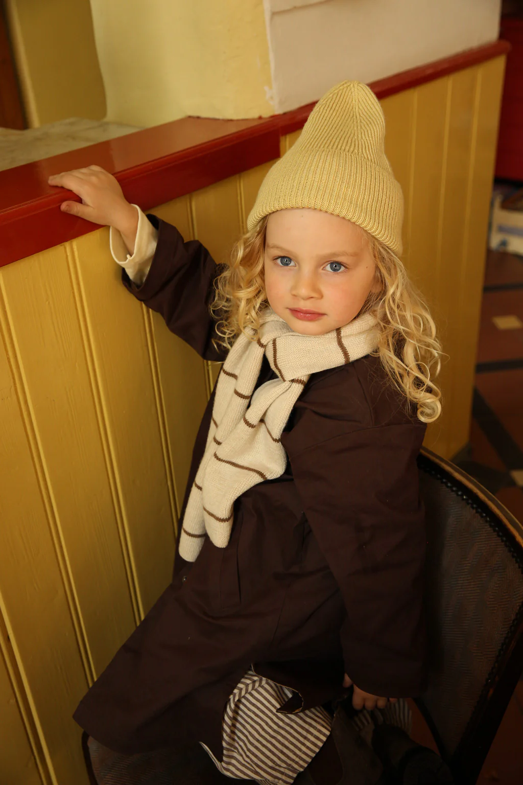 Hvid Kids Beanie "Fonzie" Light Yellow - Image 6