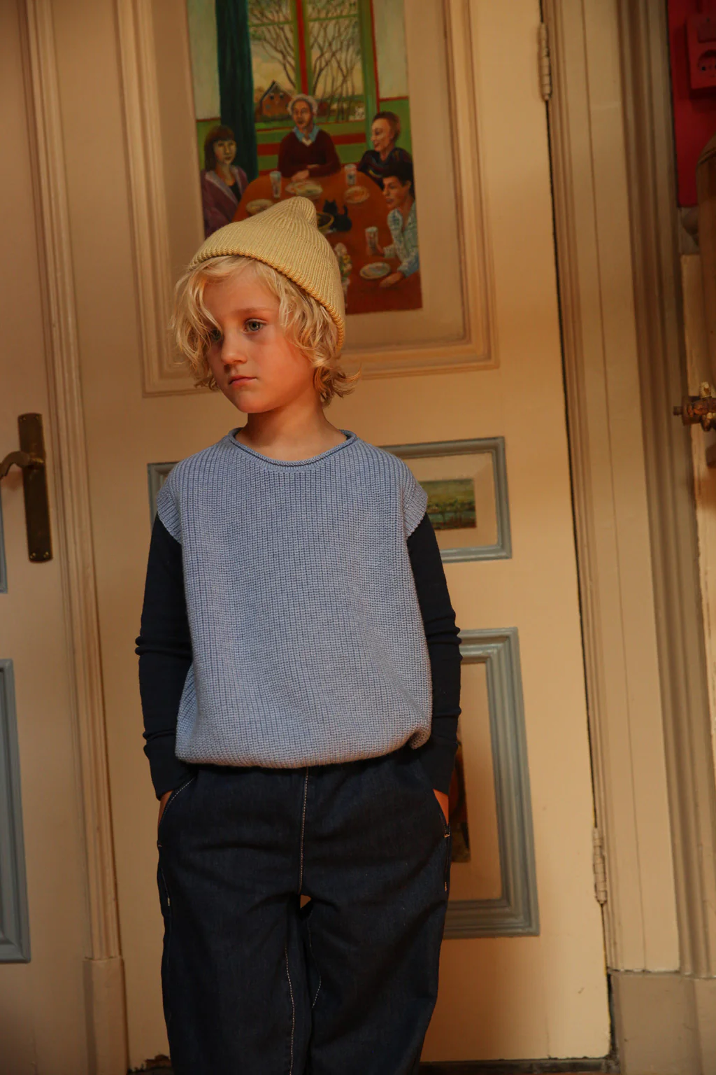 Hvid Kids Beanie "Fonzie" Light Yellow - Image 7