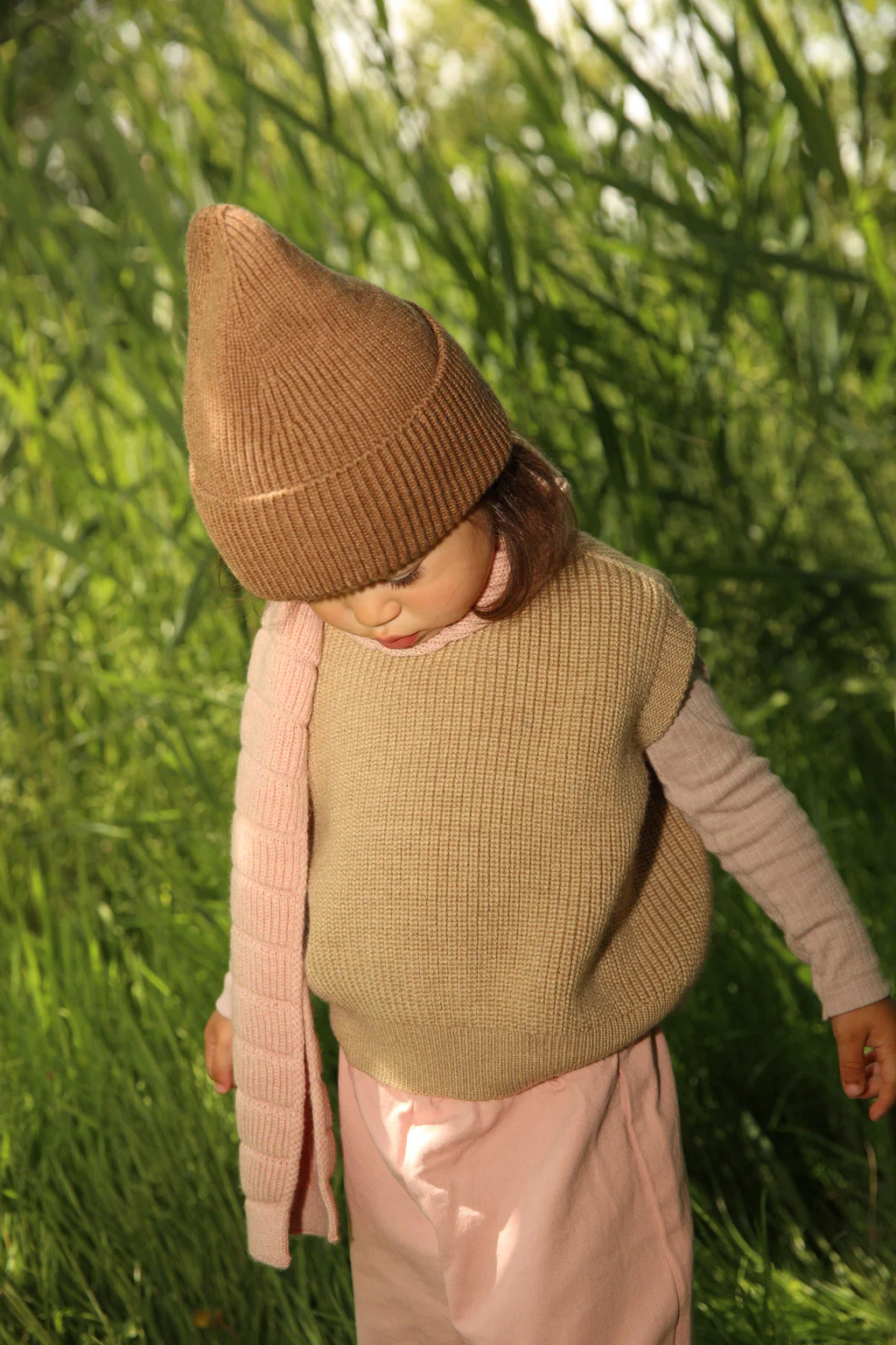 Hvid Kinder Strick-Weste "Harvey" Sand - Image 2