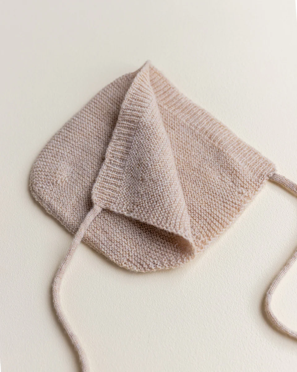 Hvid Newborn Strickmütze Sand - Image 3