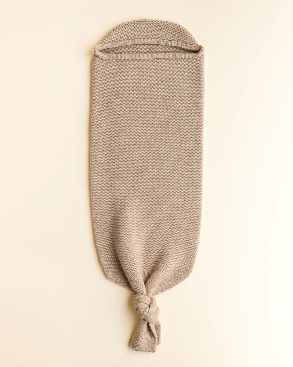 Hvid Strick Cocoon Merinowolle Sand