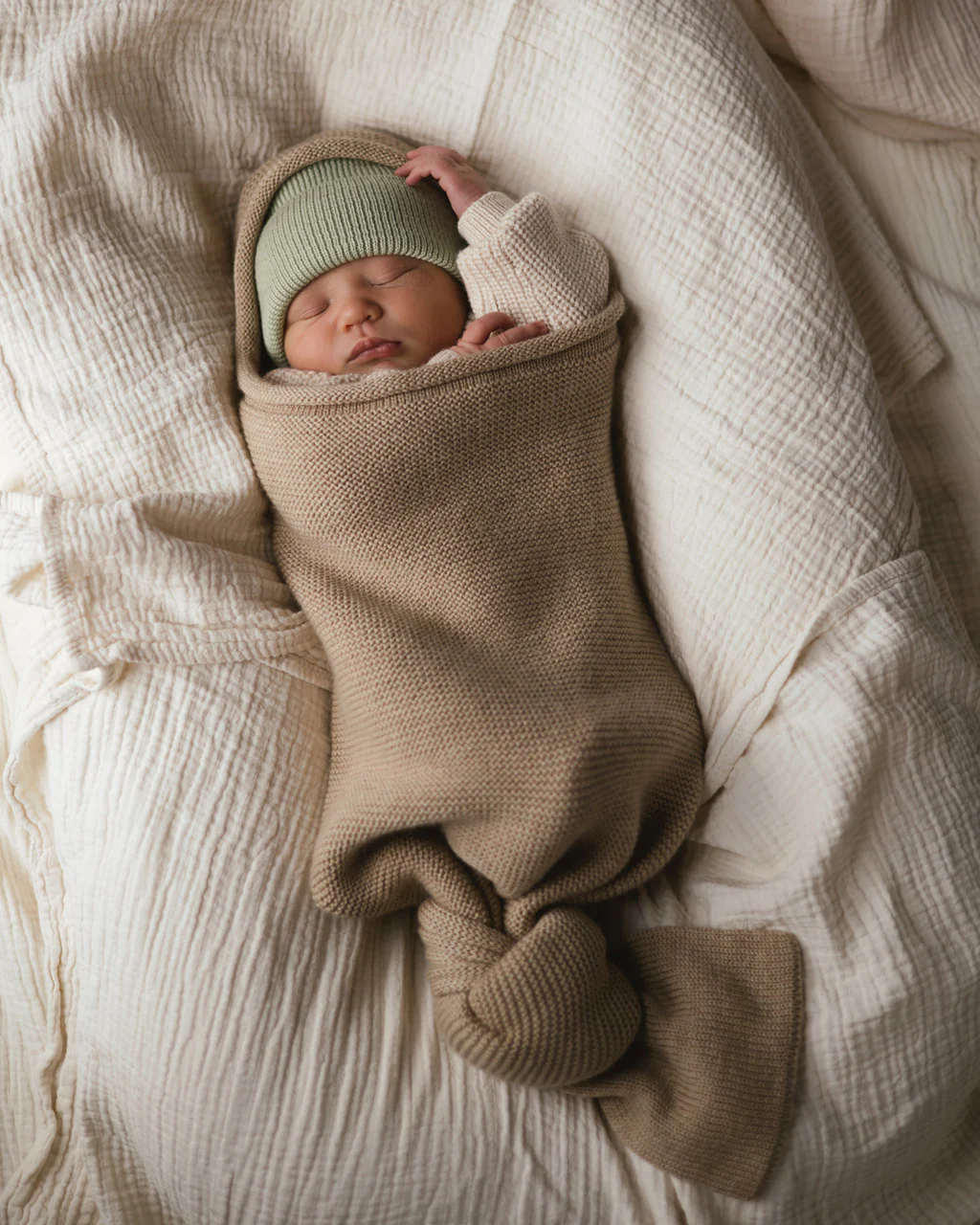 Hvid Strick Cocoon Merinowolle Sand - Image 4