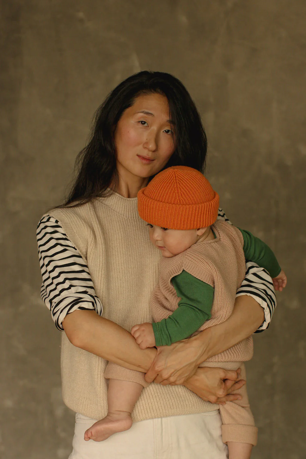 Hvid Strick-Weste Baby "Harvey" | Apricot - Image 3