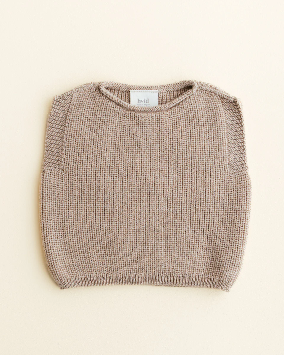 Hvid Strick-Weste Baby "Harvey" | Sand