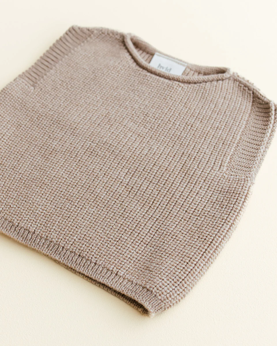 Hvid Strick-Weste Baby "Harvey" | Sand - Image 3