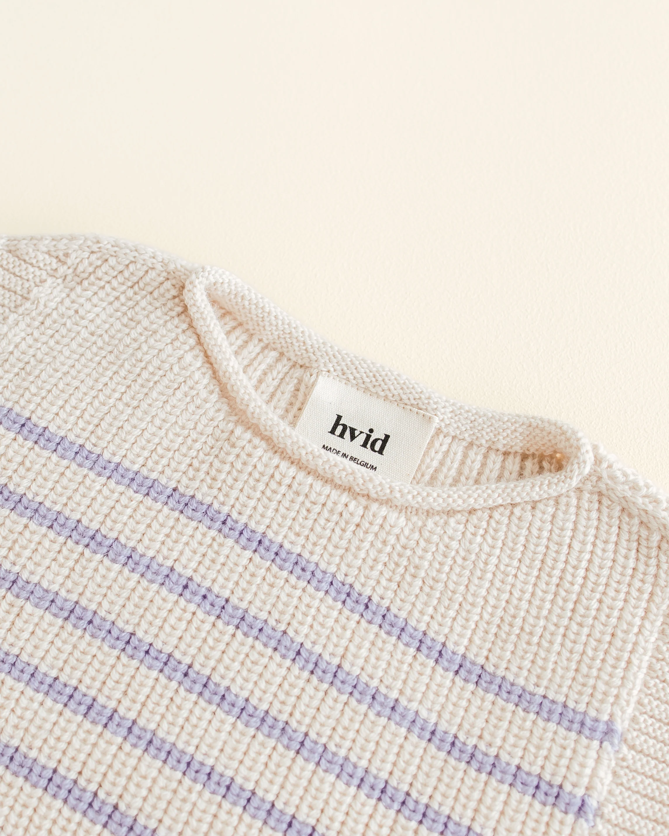 Hvid Strick-Weste Baby "Harvey" | Cream / Lilac - Image 2