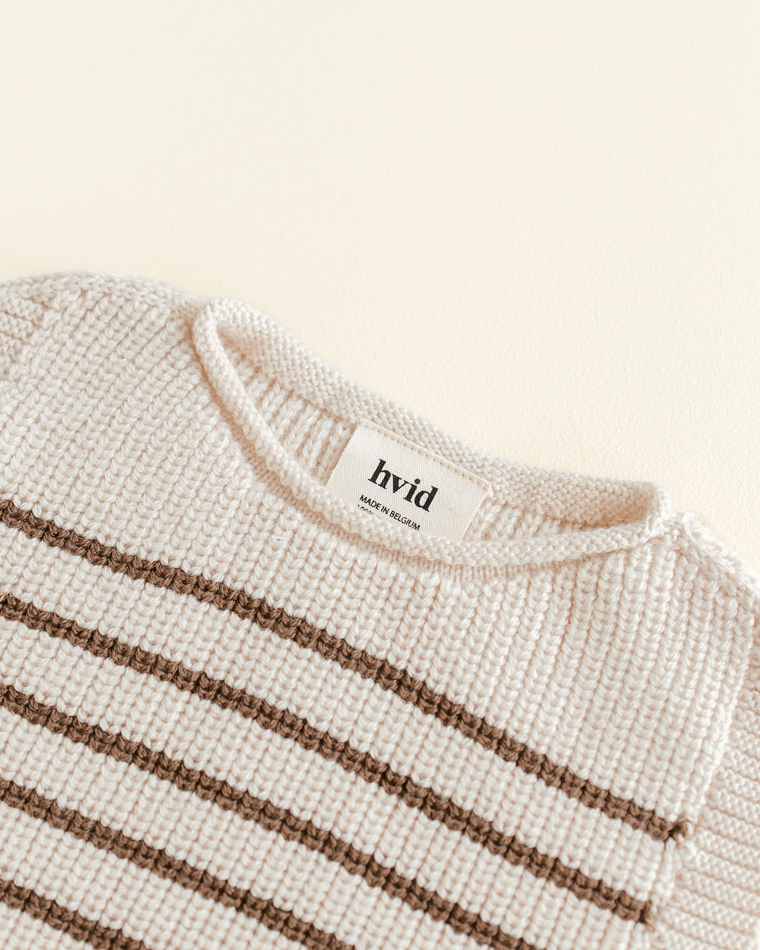 Hvid Strick-Weste Baby "Harvey" | Cream / Mocha - Image 3