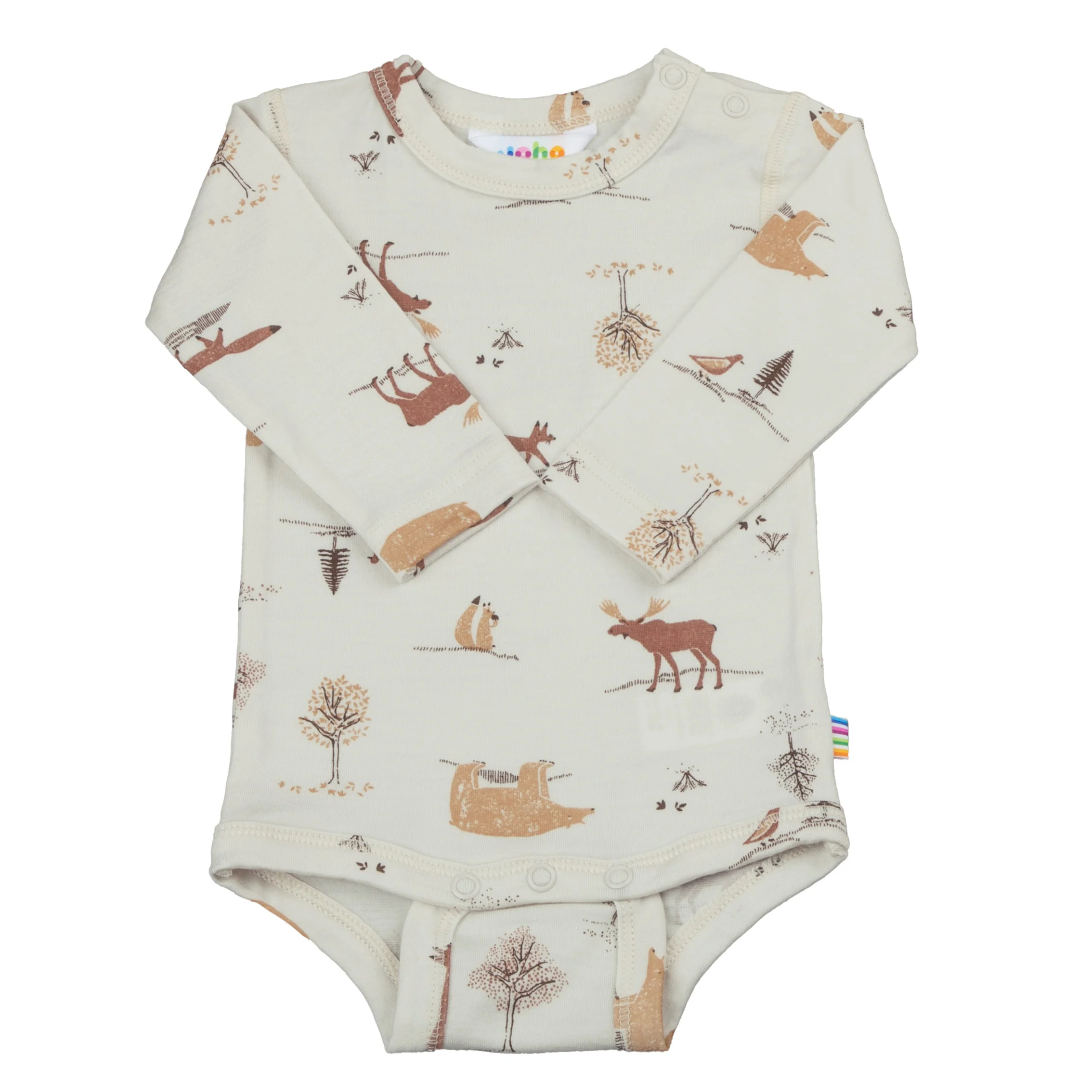 Joha "Langarm Body" Merinowolle | Beige Print