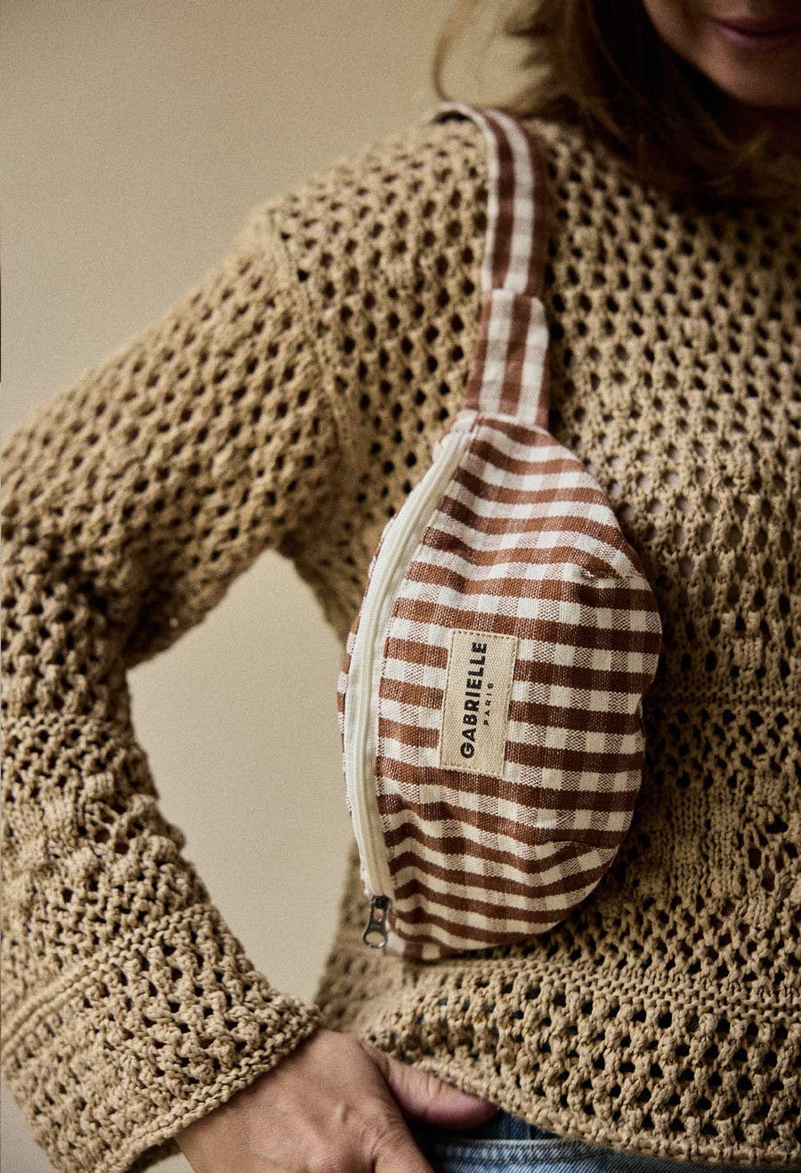 Gabrielle Paris Kinder Bauchtasche | Vichy Moka - Image 2
