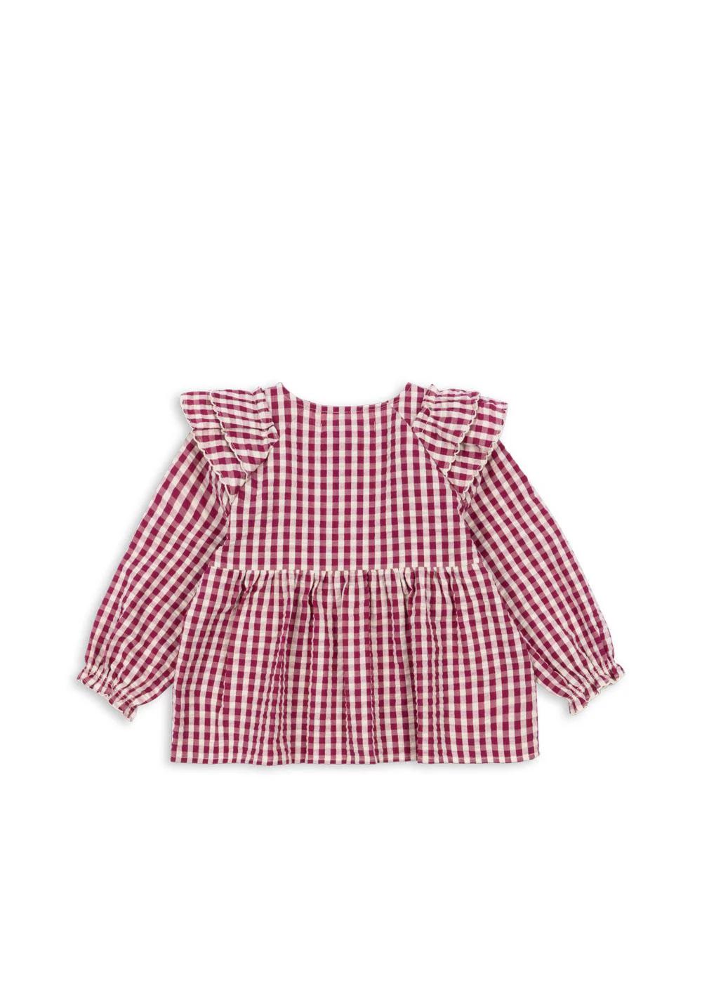 Konges Sløjd Bluse "Kim Frill" Sangria Butter Check - Image 2