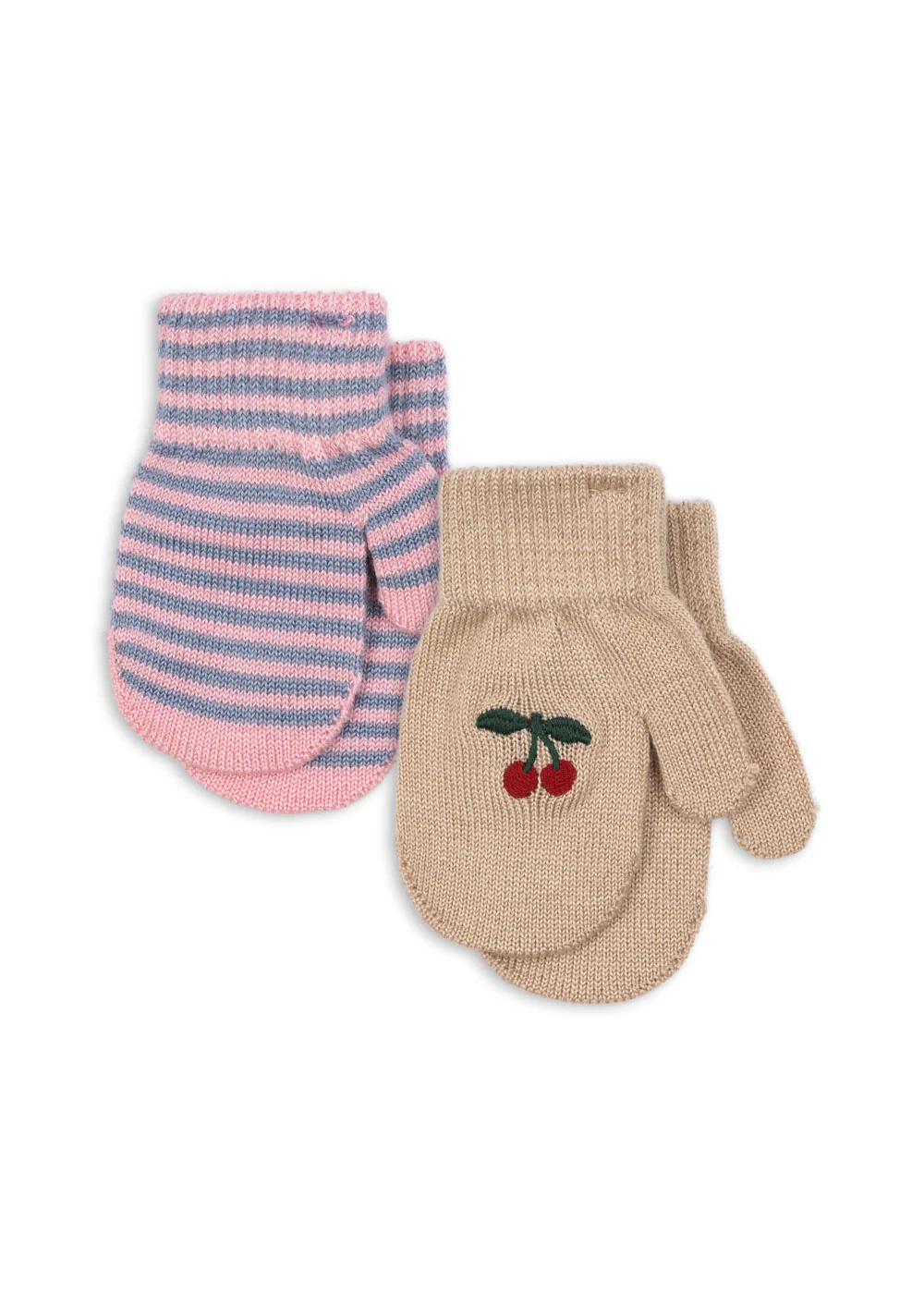 Konges Sløjd Fäustling Handschuhe "Filla" Cherry / Stripe 2er- Set