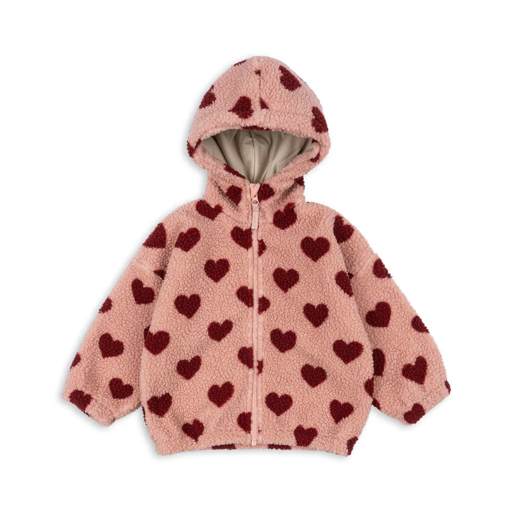 Konges Sløjd Fleece Jacke Teddy Hoodie "Jody" Coeur Mellow