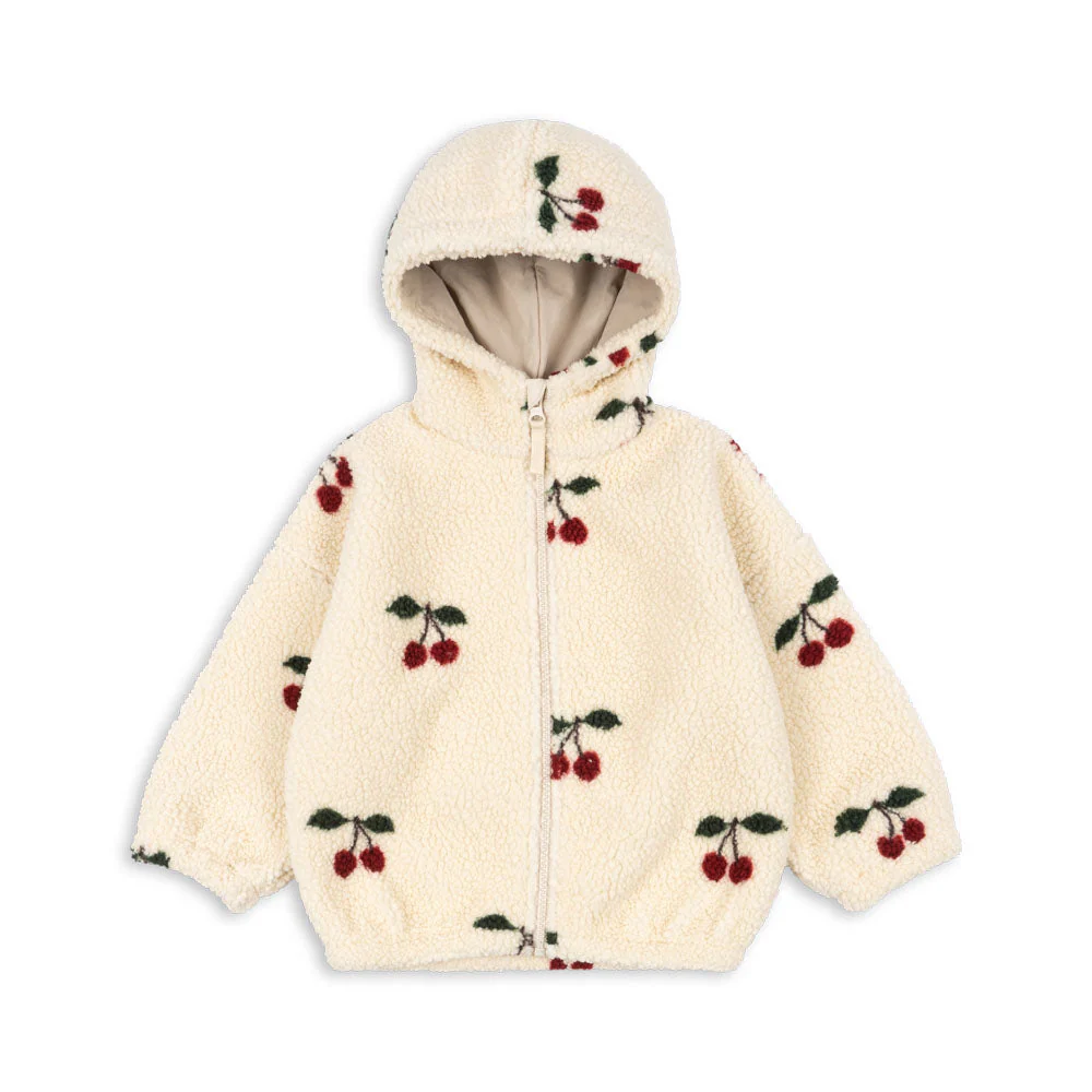 Konges Sløjd Fleece Jacke Teddy Hoodie "Jody" Ma Grande Cerise