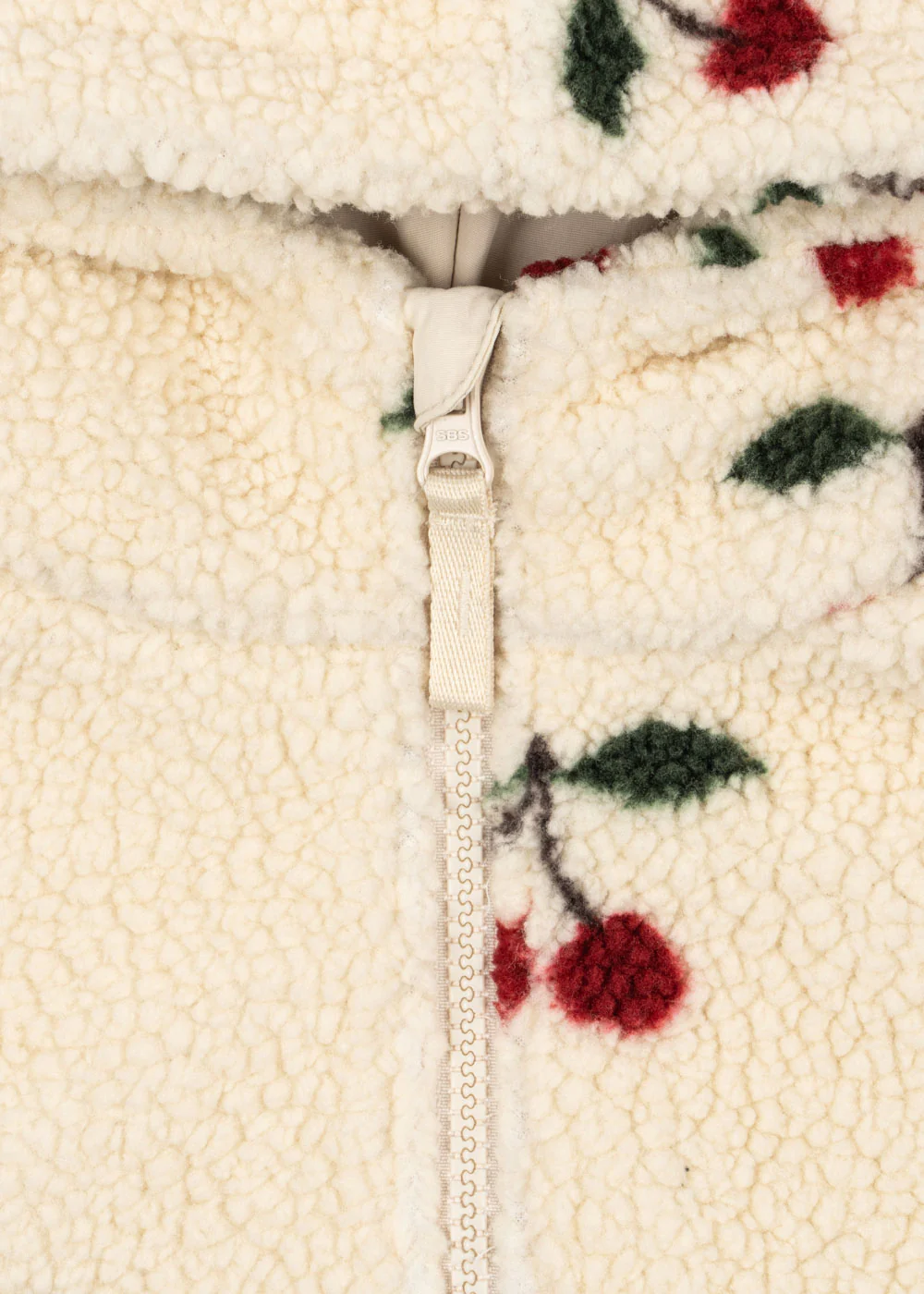 Konges Sløjd Fleece Jacke Teddy Hoodie "Jody" Ma Grande Cerise - Image 3