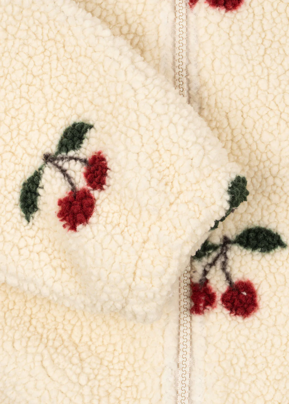 Konges Sløjd Fleece Jacke Teddy Hoodie "Jody" Ma Grande Cerise - Image 4