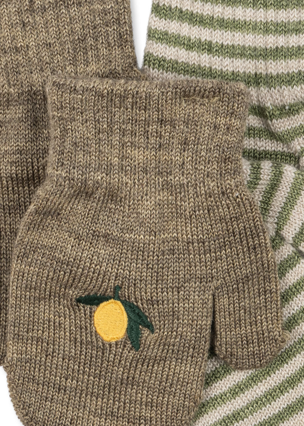 Konges Sløjd Fäustling Handschuhe "Filla" Lemon / Stripe 2er- Set - Image 2