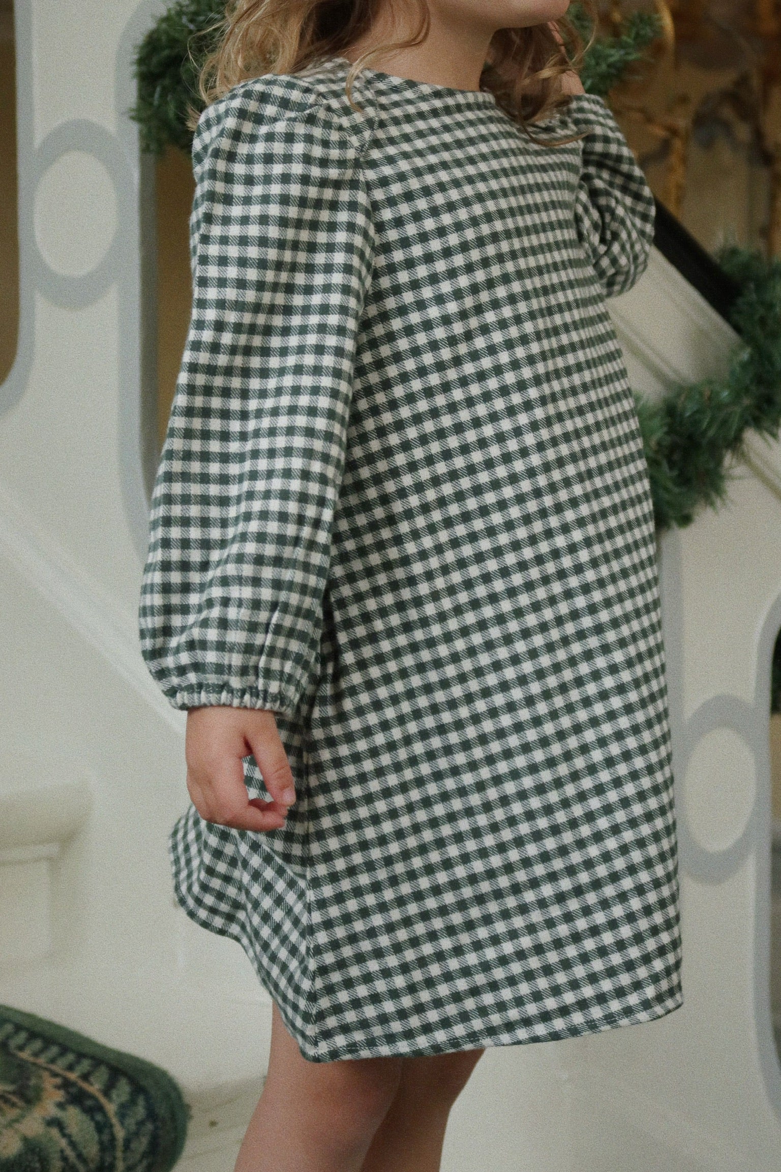 Konges Sløjd Kleid "Forest" | Green Check - Image 2
