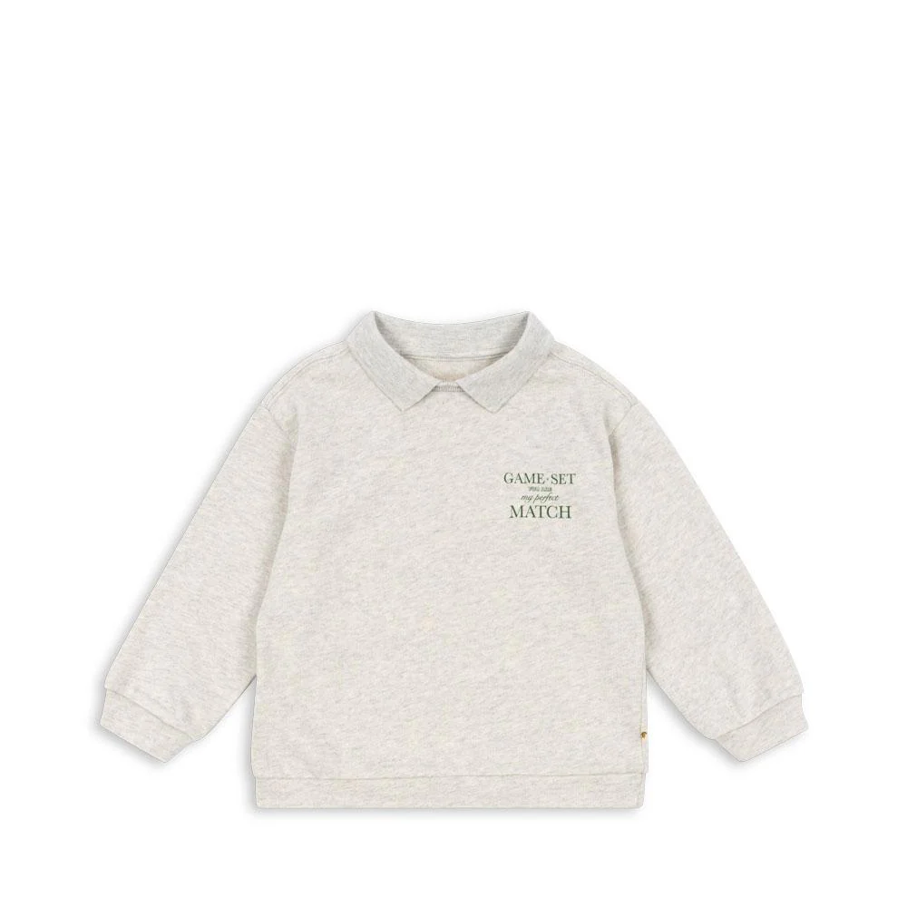 Konges Sløjd Polo Sweatshirt "Spotty" Off White Melange