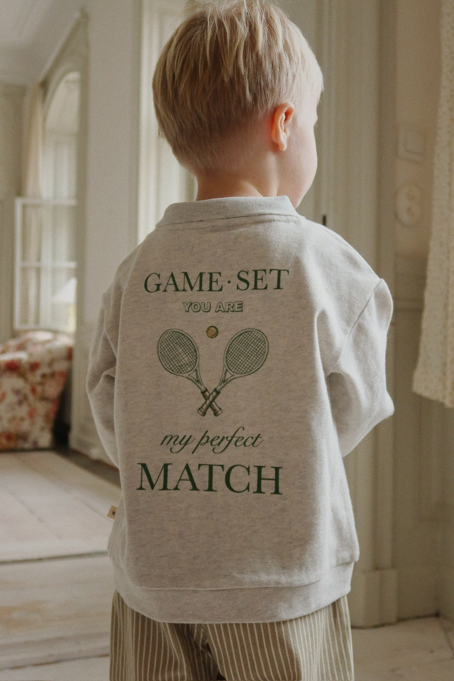 Konges Sløjd Polo Sweatshirt "Spotty" Off White Melange - Image 2