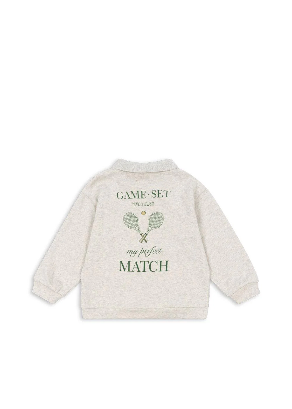 Konges Sløjd Polo Sweatshirt "Spotty" Off White Melange - Image 4