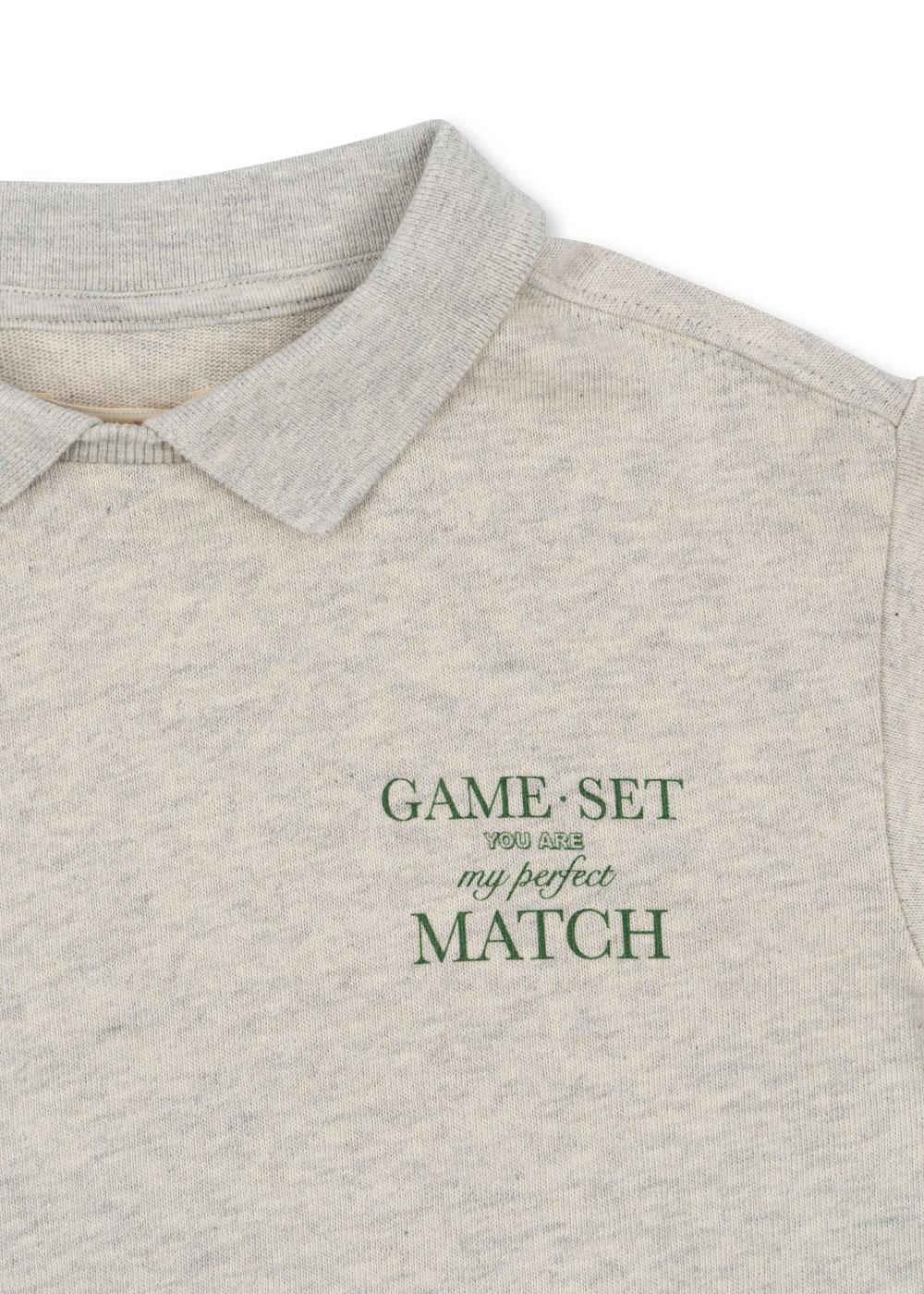 Konges Sløjd Polo Sweatshirt "Spotty" Off White Melange - Image 5