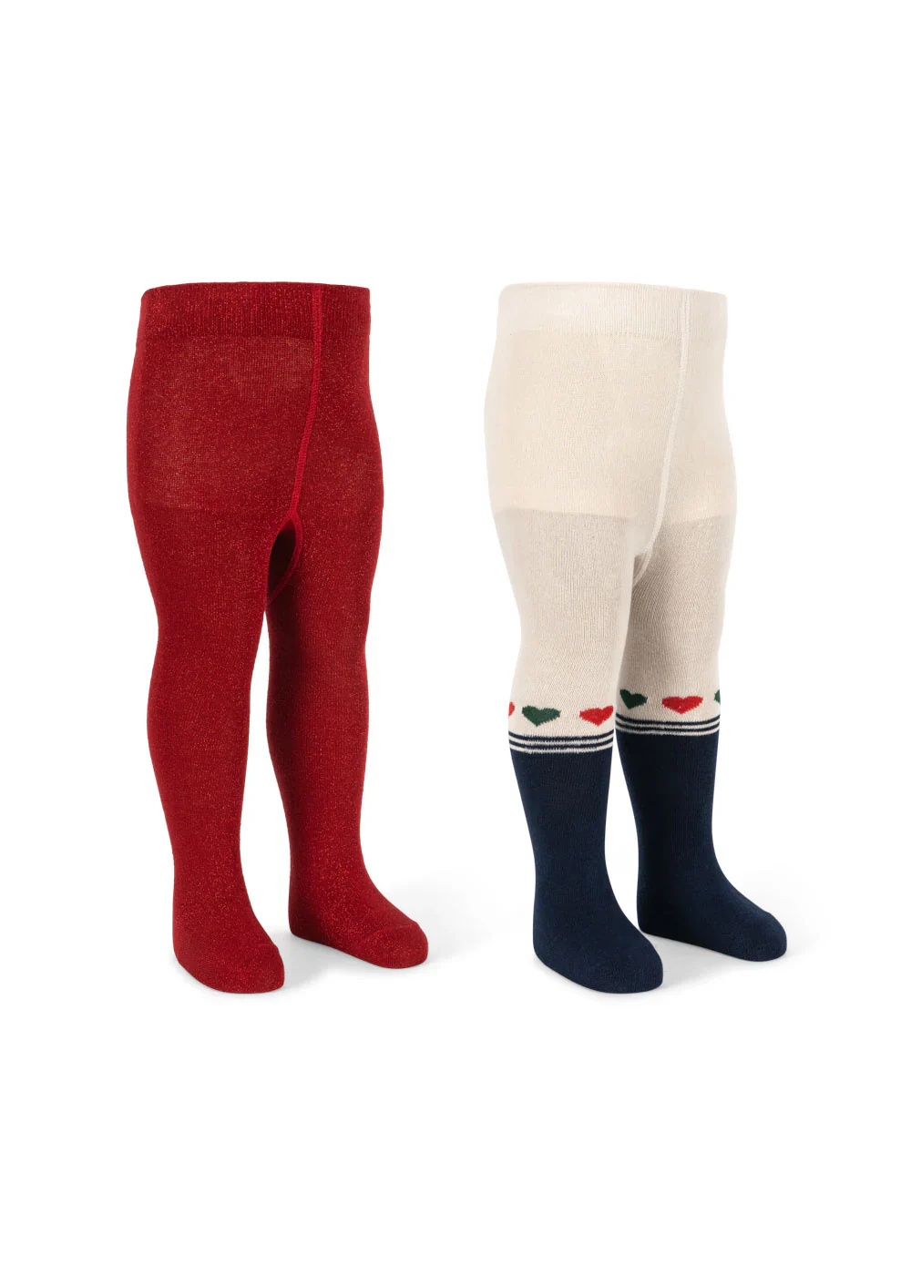 Konges Sløjd Lurex Strumpfhosen 2er Pack "Lurex" | Heart Mix - Image 3