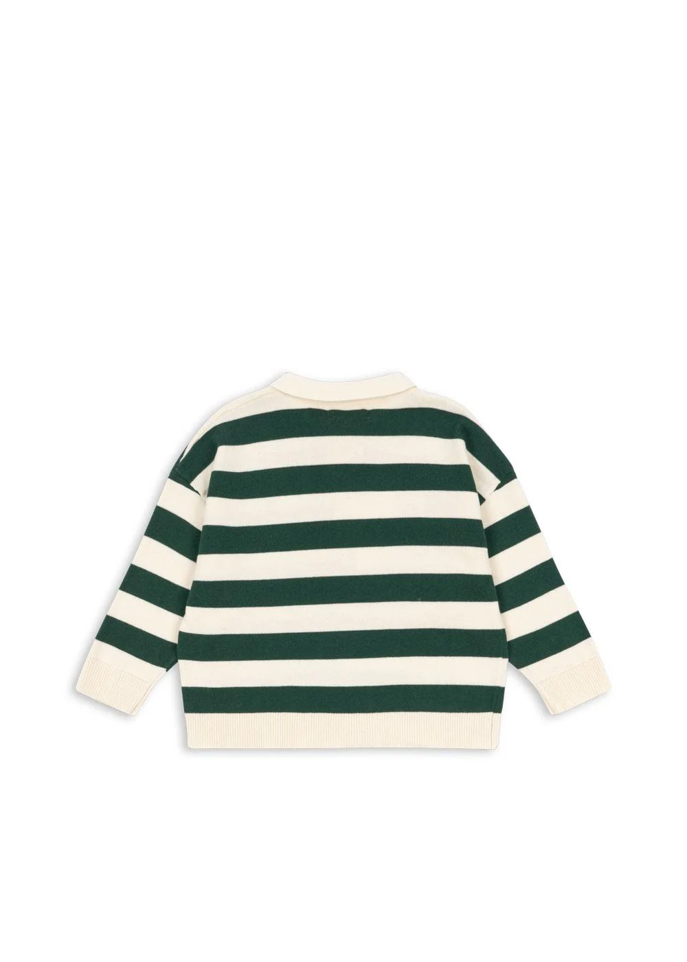 Konges Sløjd Organic Strick-Polo-Pullover "Manis" Pine Grove Stripe - Image 2