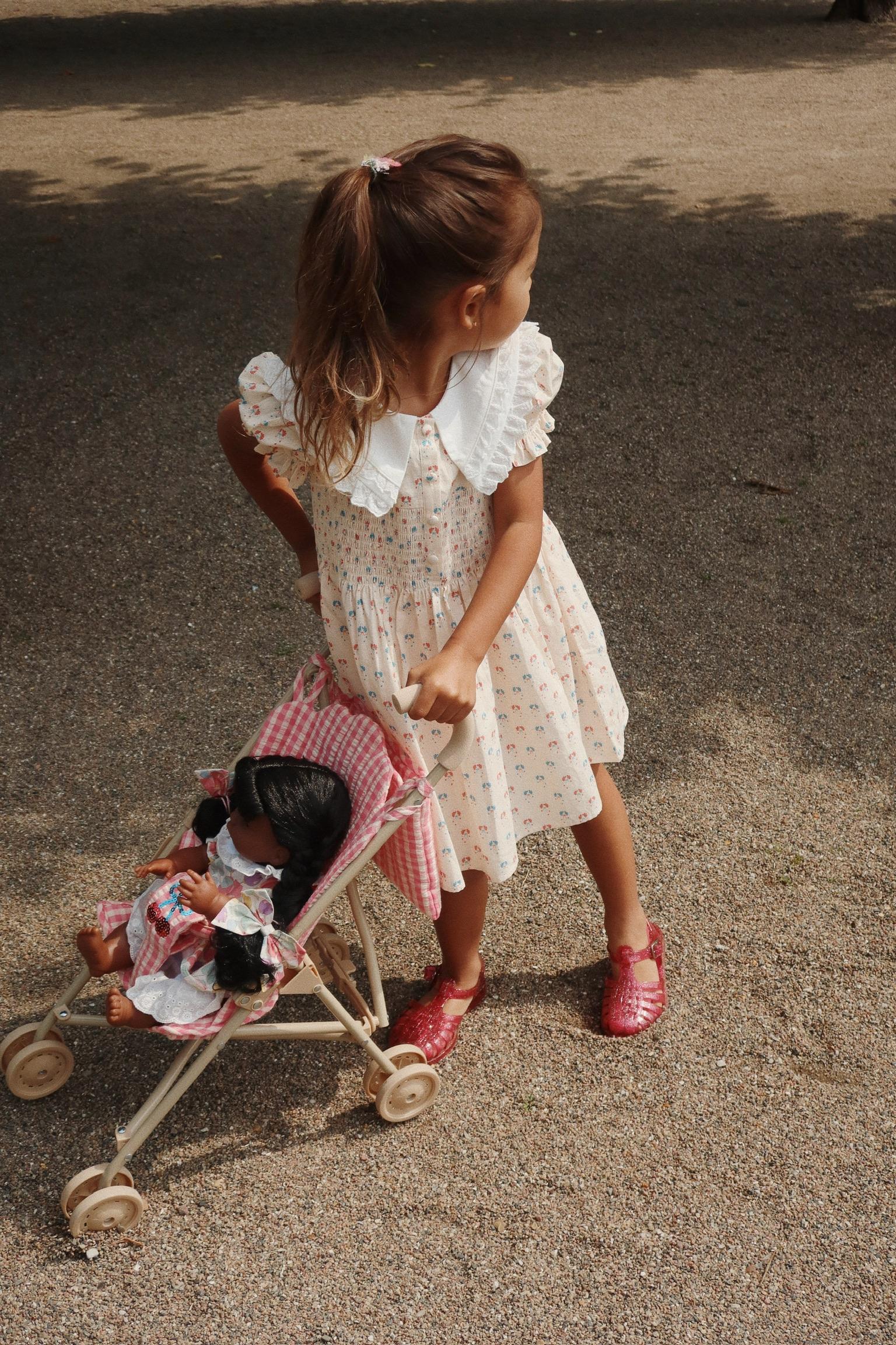 Konges Sløjd Puppen-Buggy "Doll Stroller Cheeky Bubblegum Check" - Image 4