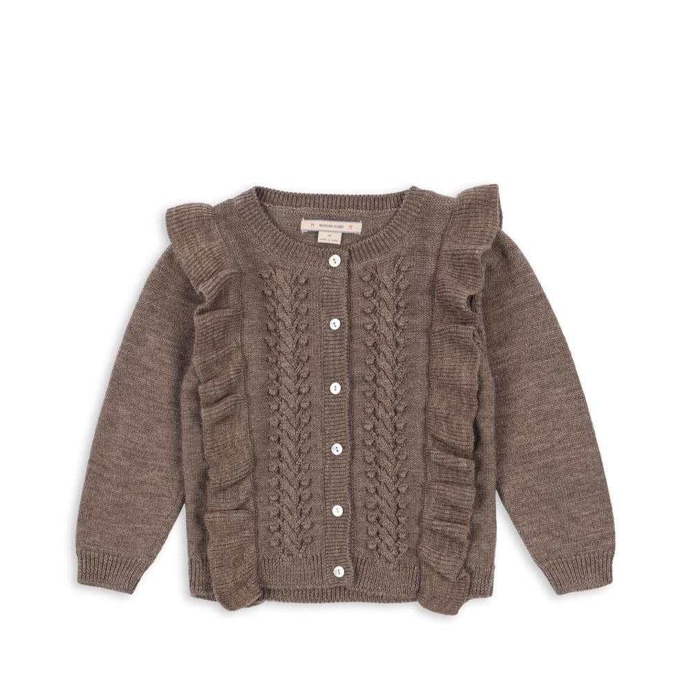 Konges Sløjd Strickjacke "Fiol Frill" | Bunny Brown Melange