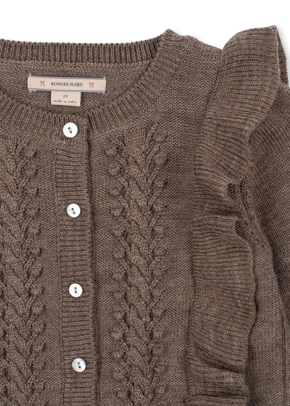 Konges Sløjd Strickjacke "Fiol Frill" | Bunny Brown Melange - Image 3
