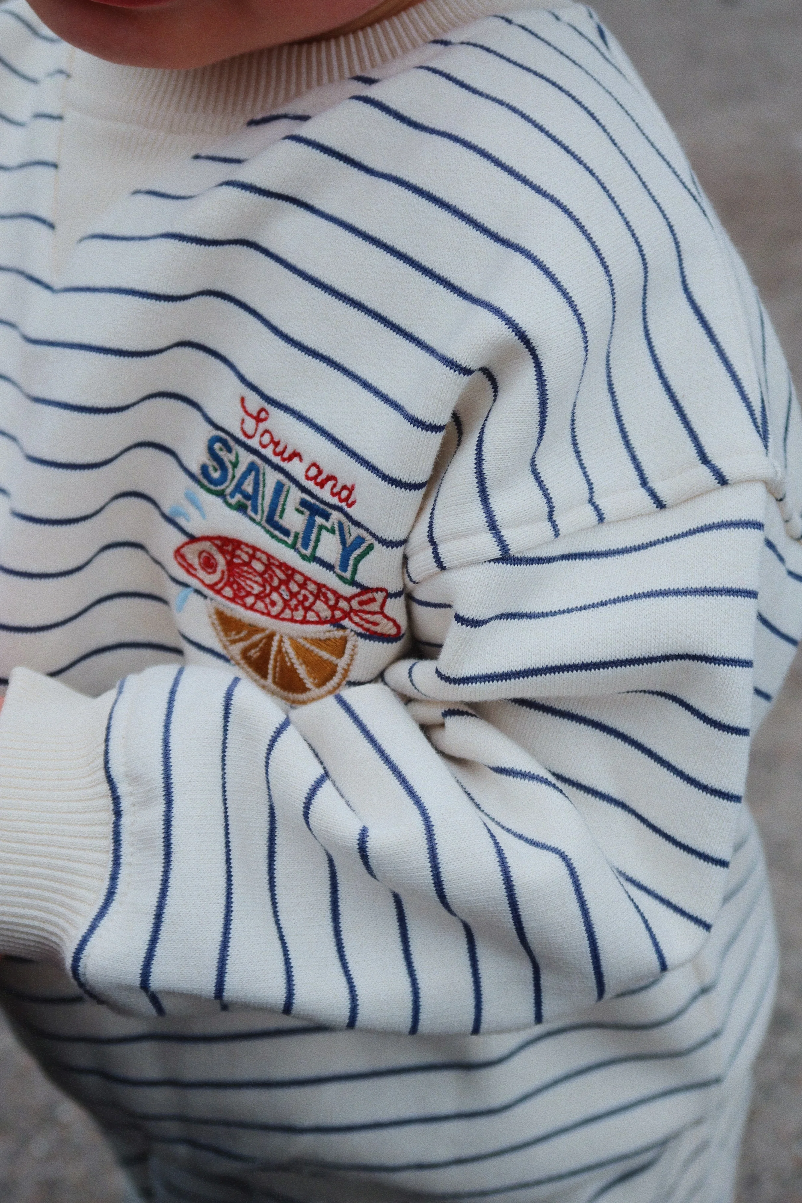 Konges Sløjd Sweatshirt "Amio" Captains Blue | Antique White - Image 3