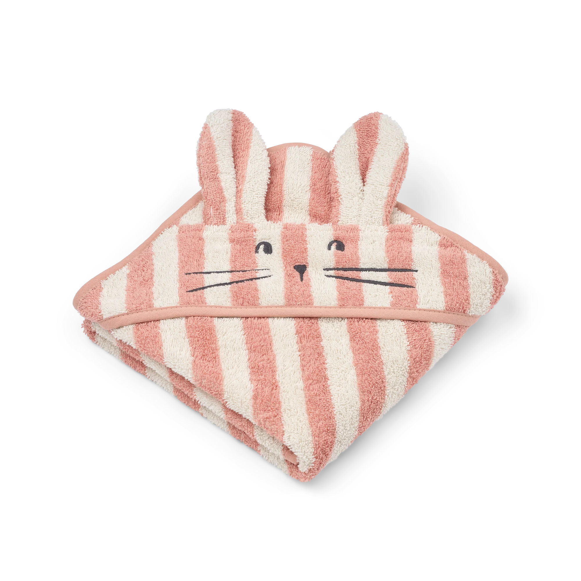Liewood Kapuzentuch "Albert" | Coral blush / creme de la creme stripe