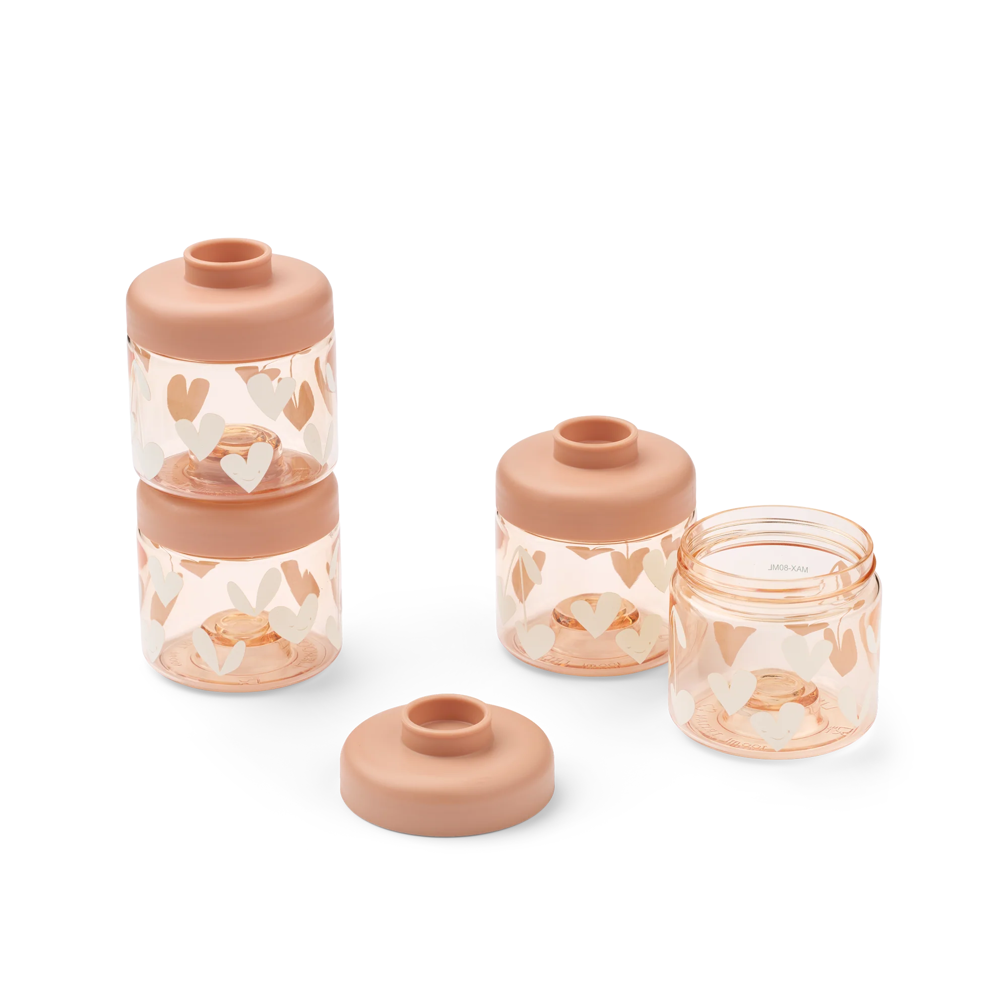 Liewood Babynahrungsbehälter "Dominique" 100 ml 4-Pack" | Sweethearts / Pale Tuscany