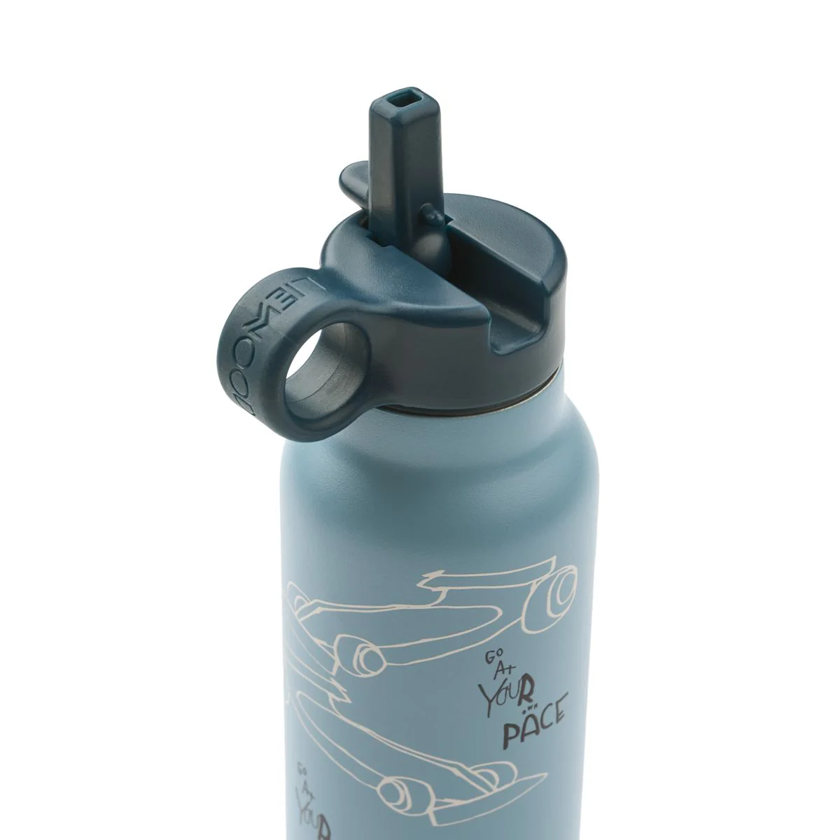 Liewood Falk Trinkflasche 350 ml | Race cars / Beach blue - Image 2