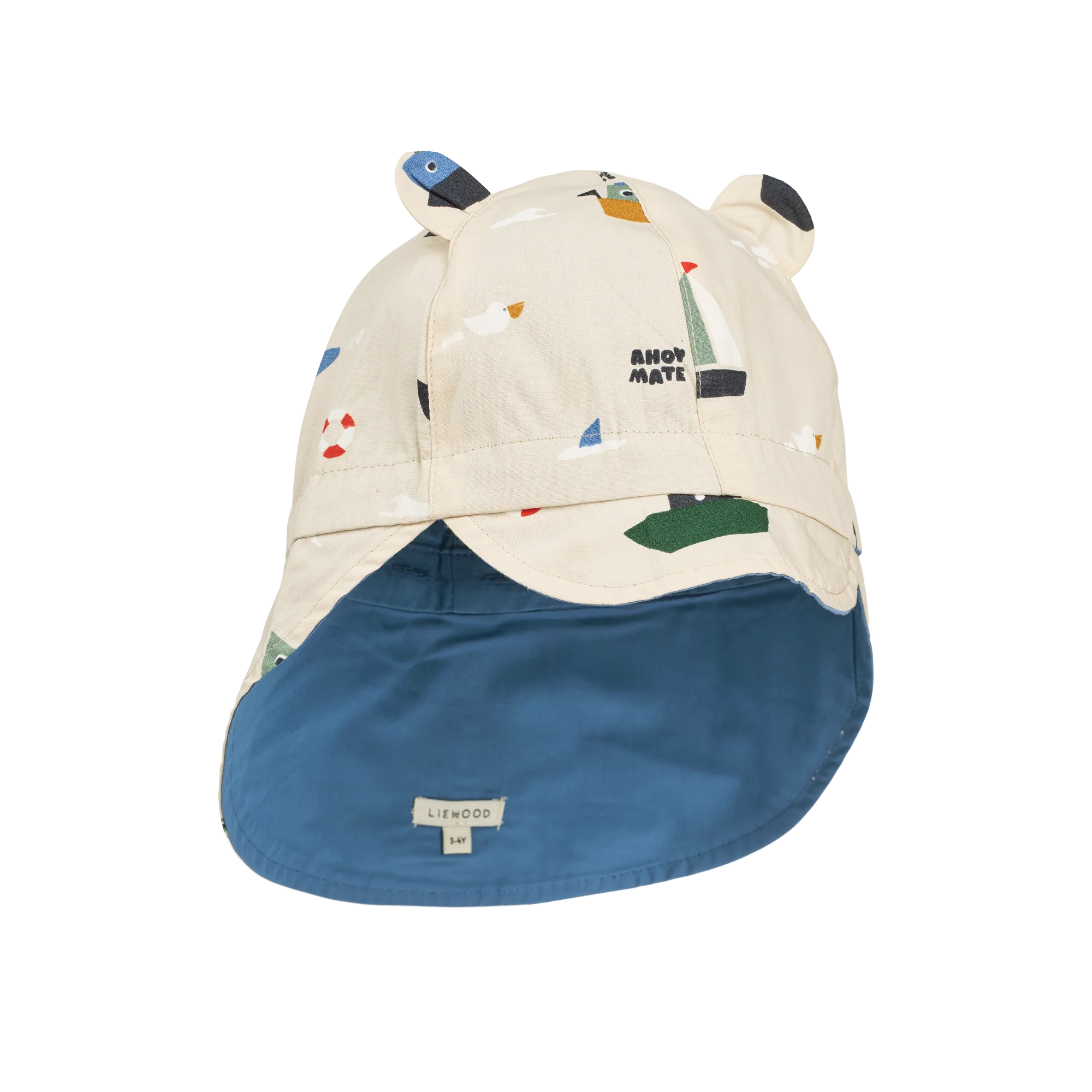 Liewood Kappe "Gorm Reversible Sun Hat With Ears" | Sailing / Sandy