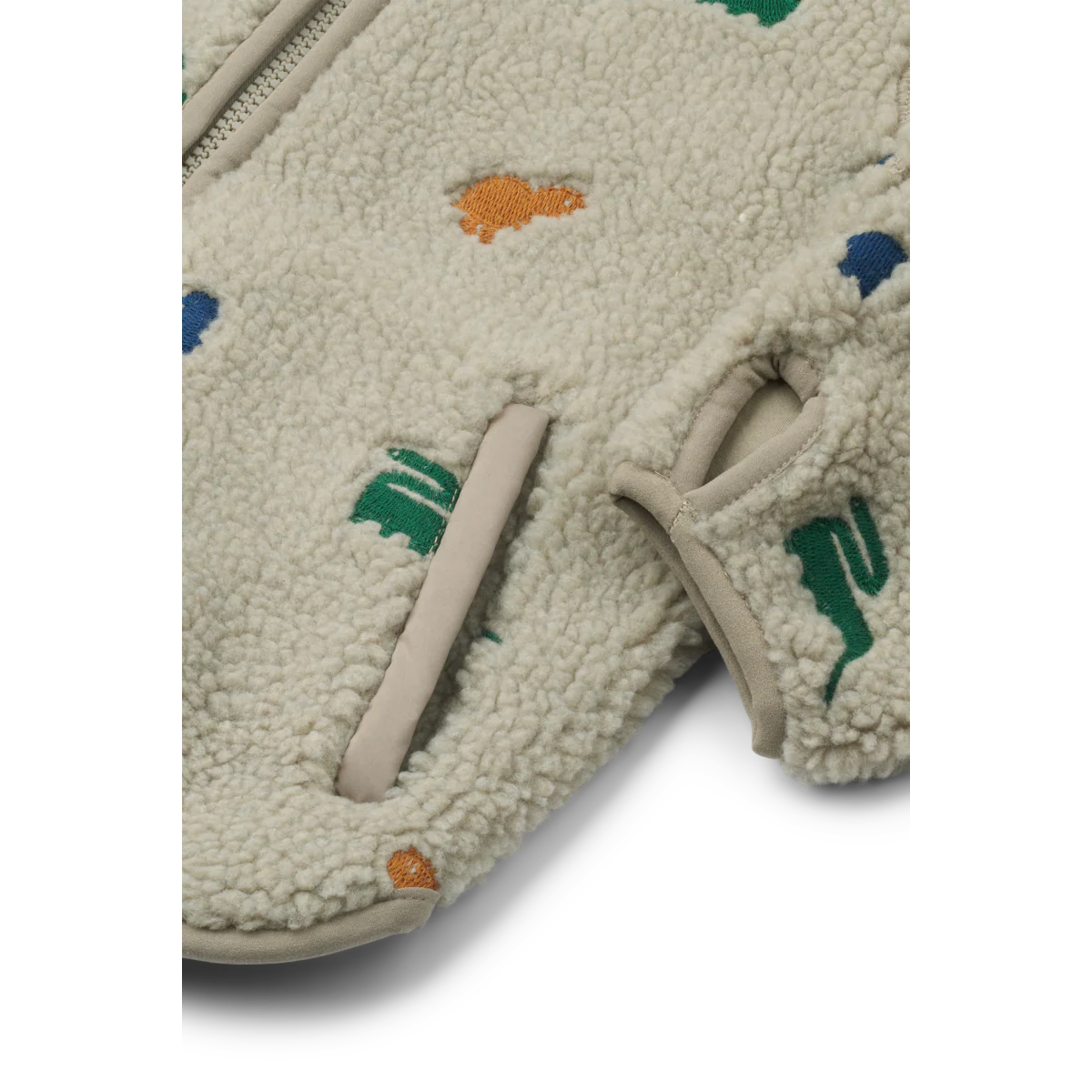 Liewood Jacke "Mara Pile" Dinosaur / Mist Embroidery - Image 5