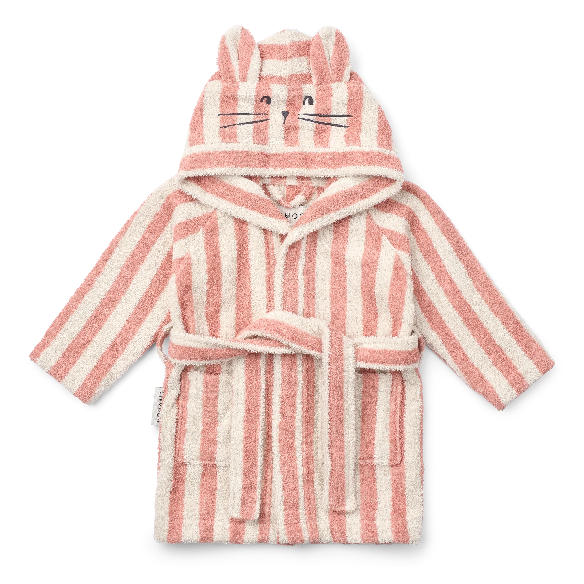 Liewood Bademantel "Lily" | Coral blush / creme de la creme stripe