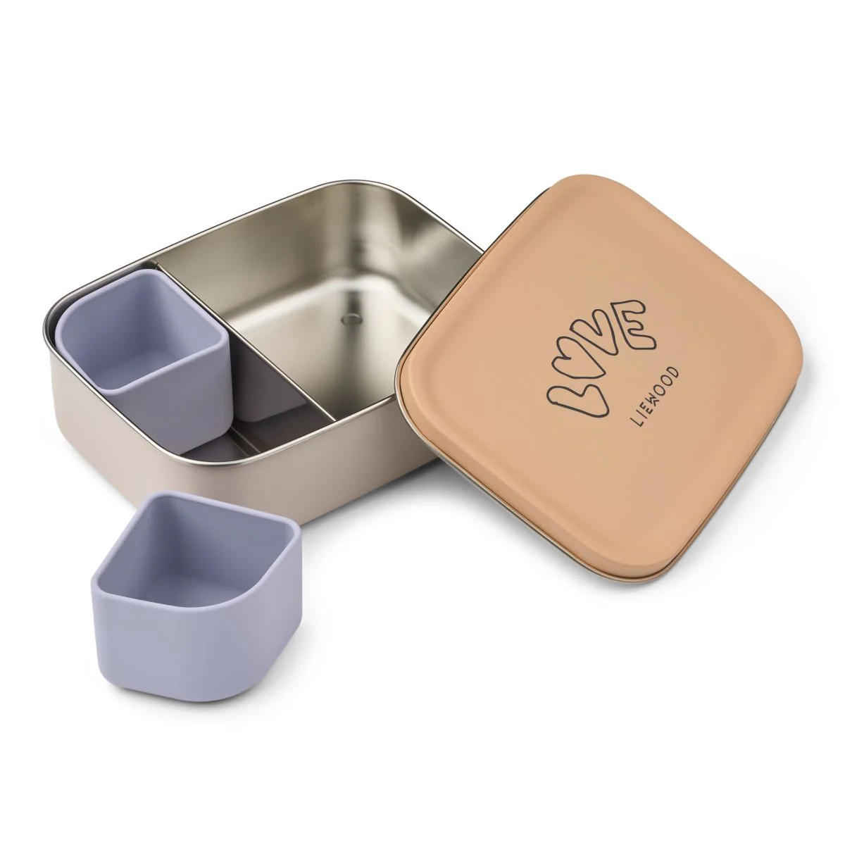 Liewood Lunchbox "Nina" aus Edelstahl | Love / Pale tuscany - Image 2