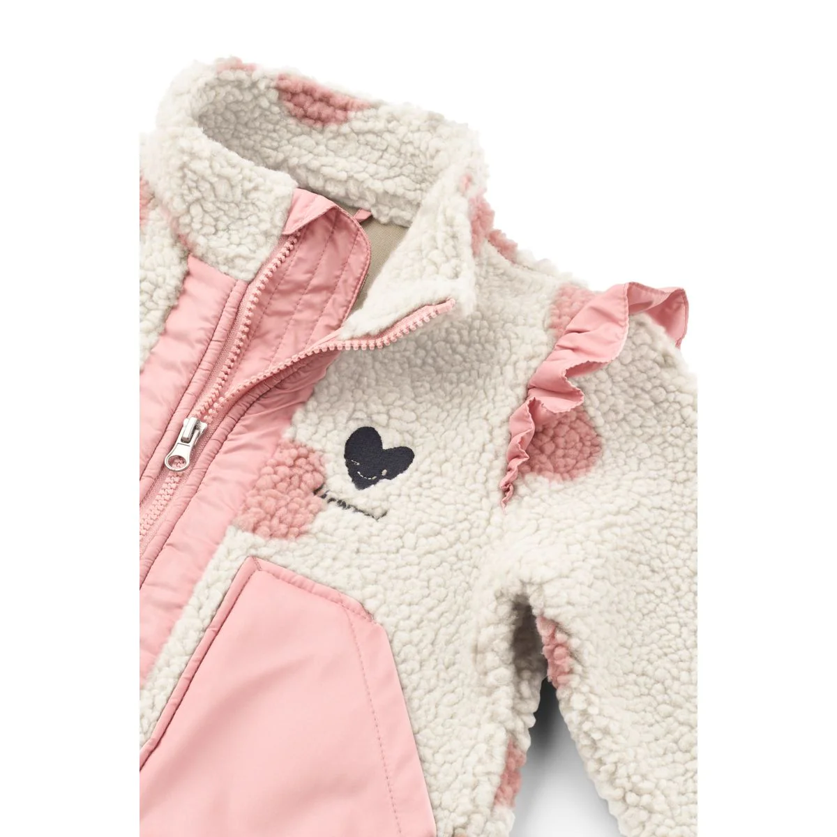 Liewood Noam Fleecejacke mit Rüschen | Spot dot Sandy / Rose blush mix - Image 3