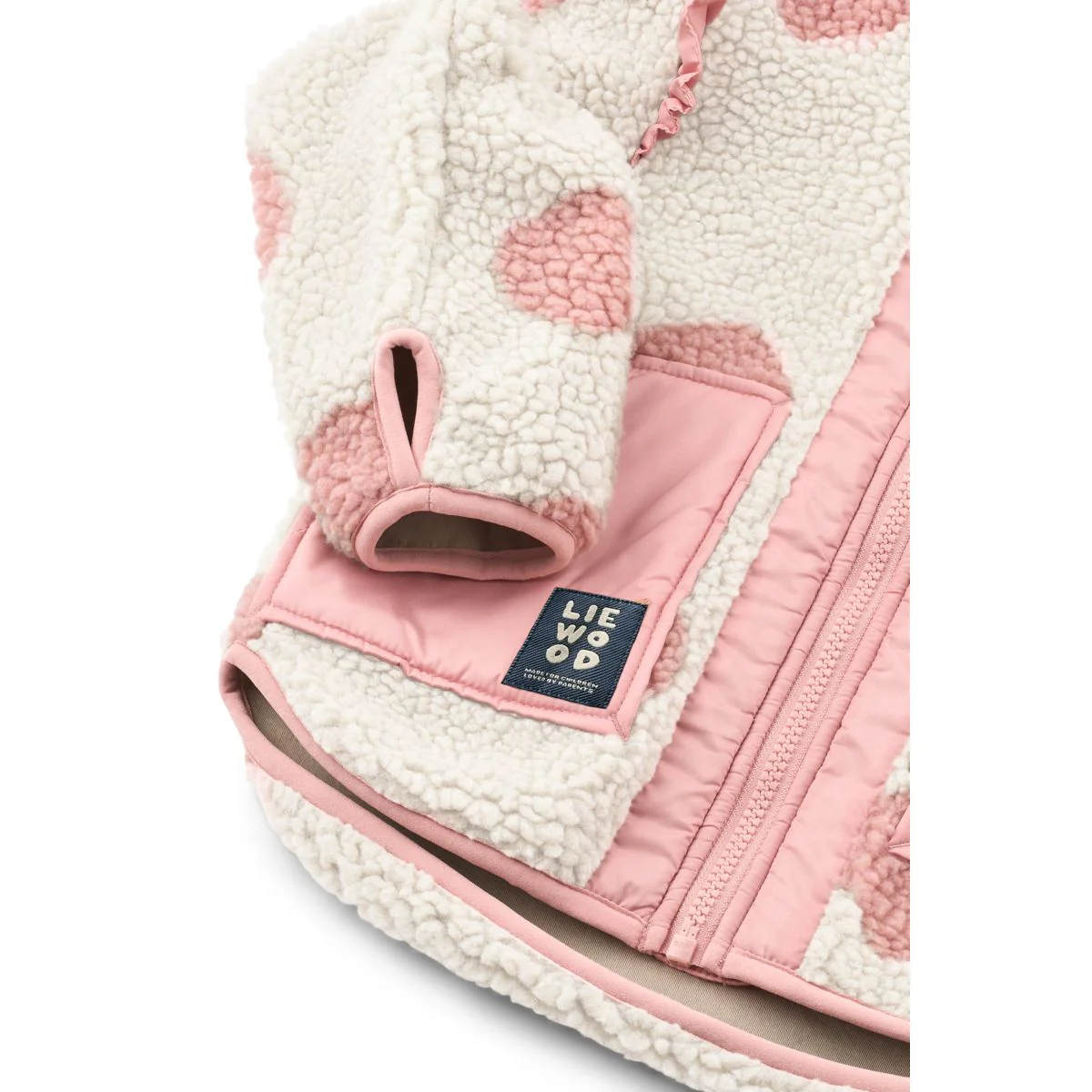 Liewood Noam Fleecejacke mit Rüschen | Spot dot Sandy / Rose blush mix - Image 4
