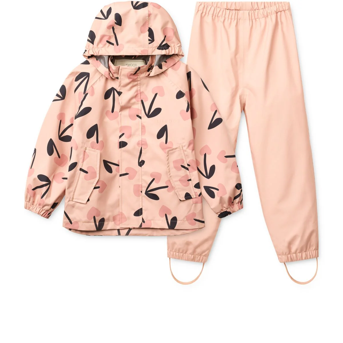 Liewood Pedia Regenanzug | mega cherry heart/ Rosey mix
