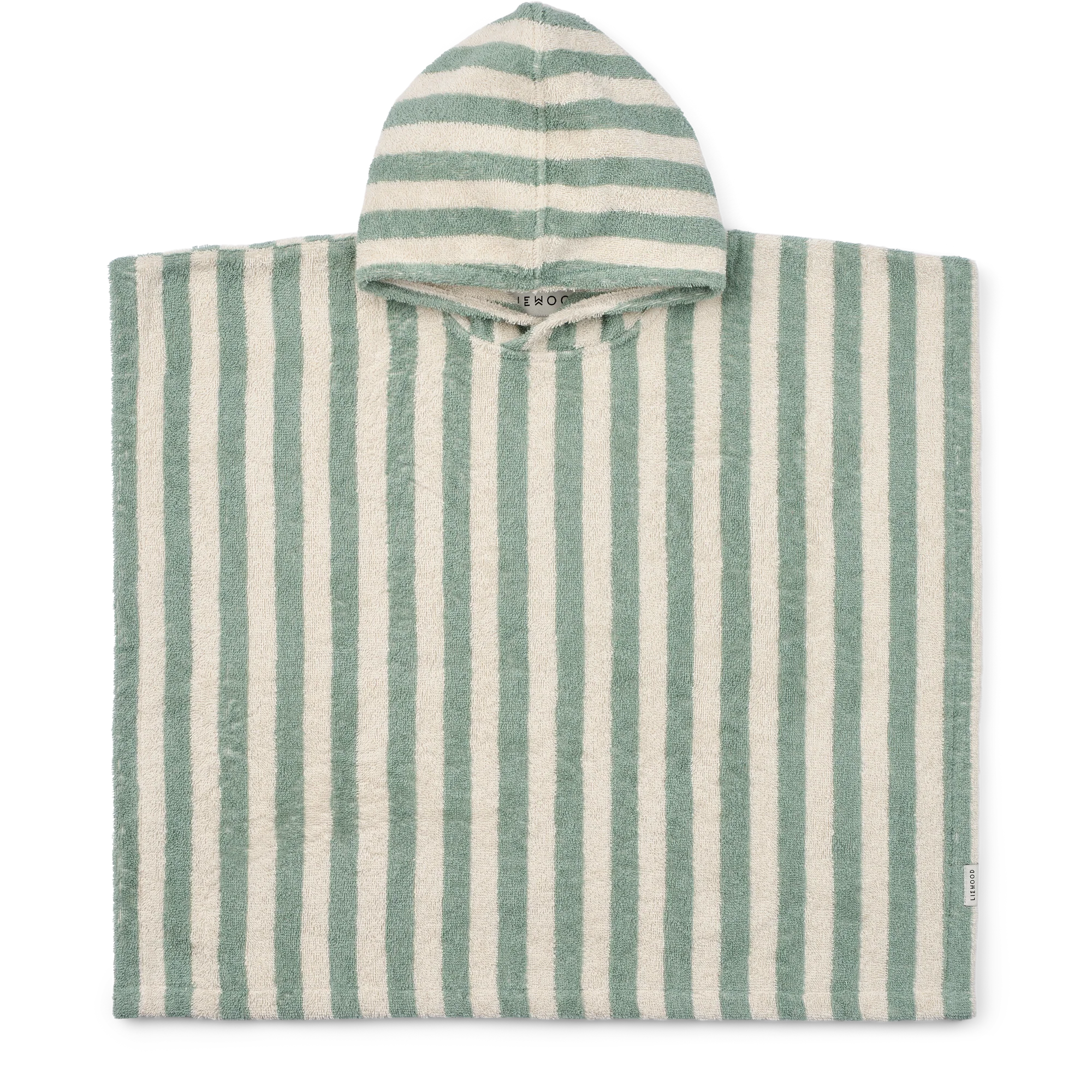 Liewood Poncho "Koi Terry" | Peppermint / Creme De La Creme Stripe