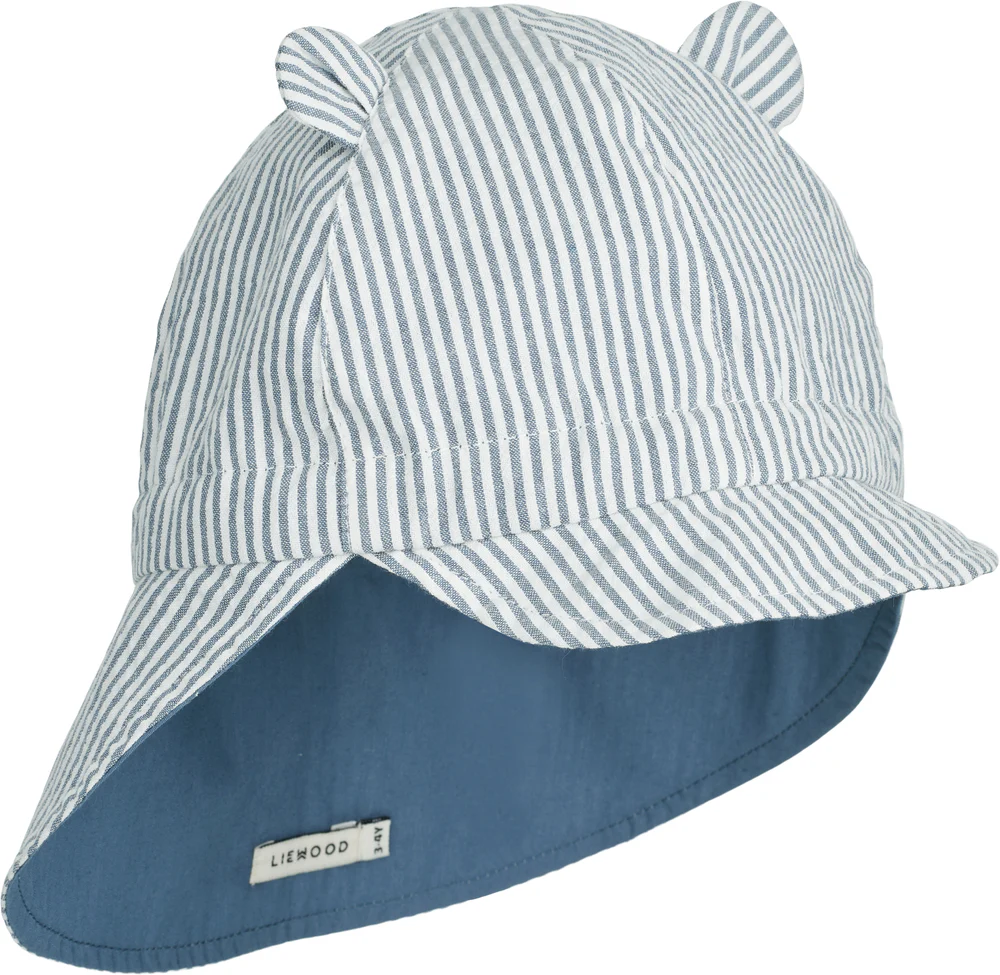 Liewood Sonnenhut "Gorm" Leinen | Blue Wave/ Creme de la Creme - Image 2