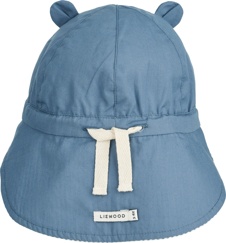 Liewood Sonnenhut "Gorm" Leinen | Blue Wave/ Creme de la Creme - Image 3