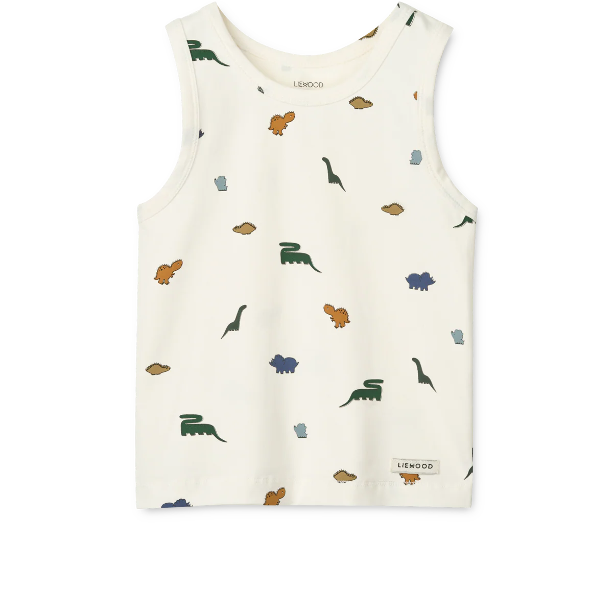 Liewood Tank-Top "Faris" 2er Pack | Mini Dinosaurs Creme | Stripe Mix - Image 3